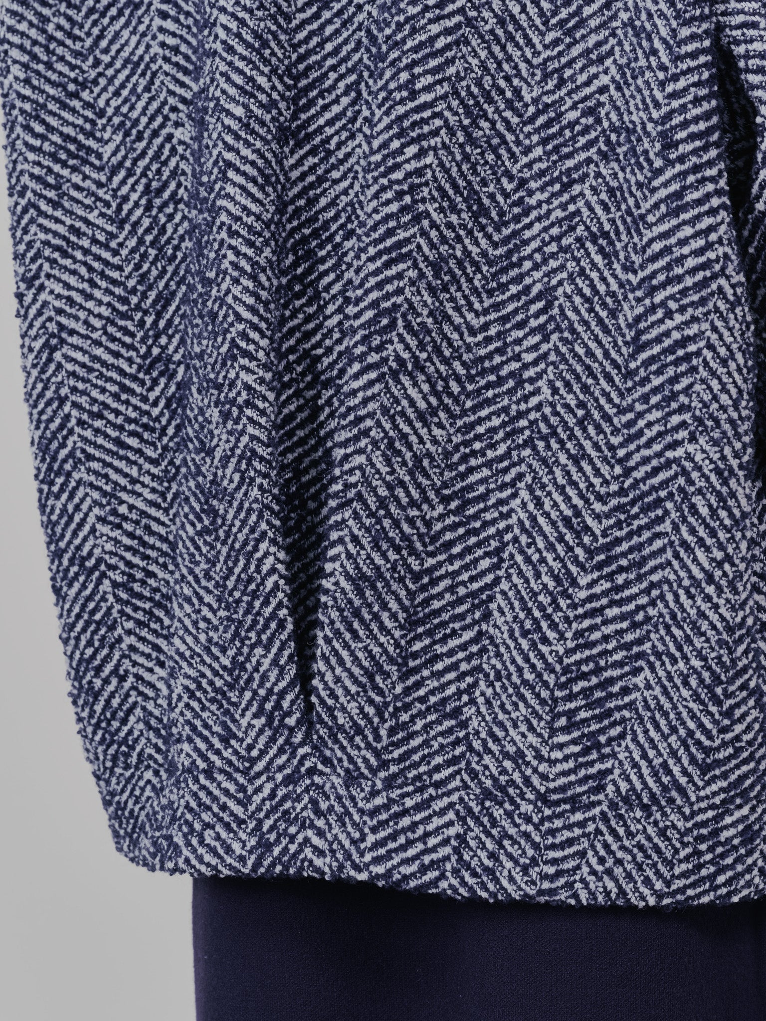 【-PRE SALE- 12/15 18:00まで!!】バックタックヘリンボーンツィードコーディガン [605561] blue