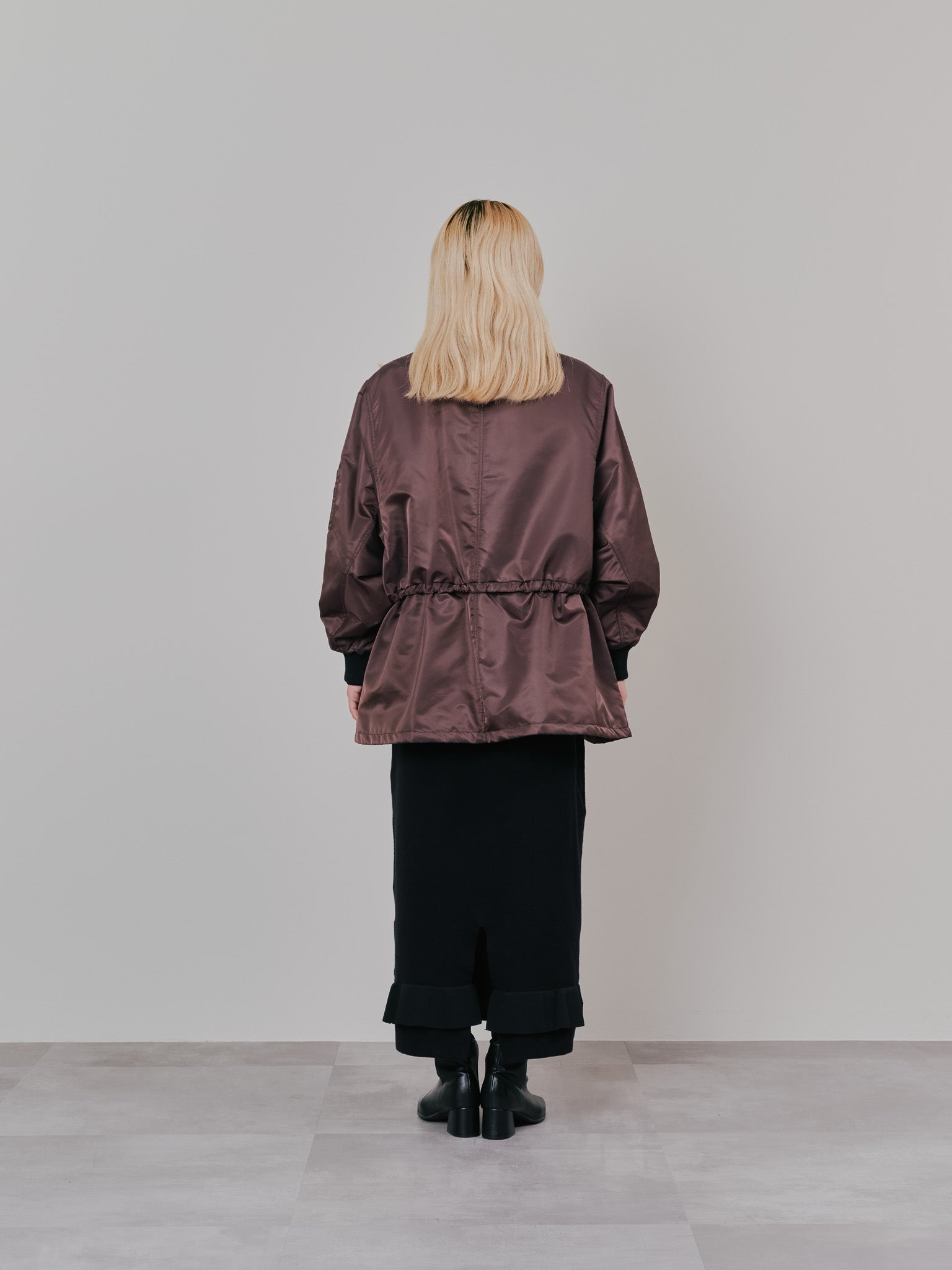 配色フリルティアードニットワンピース [601411] black