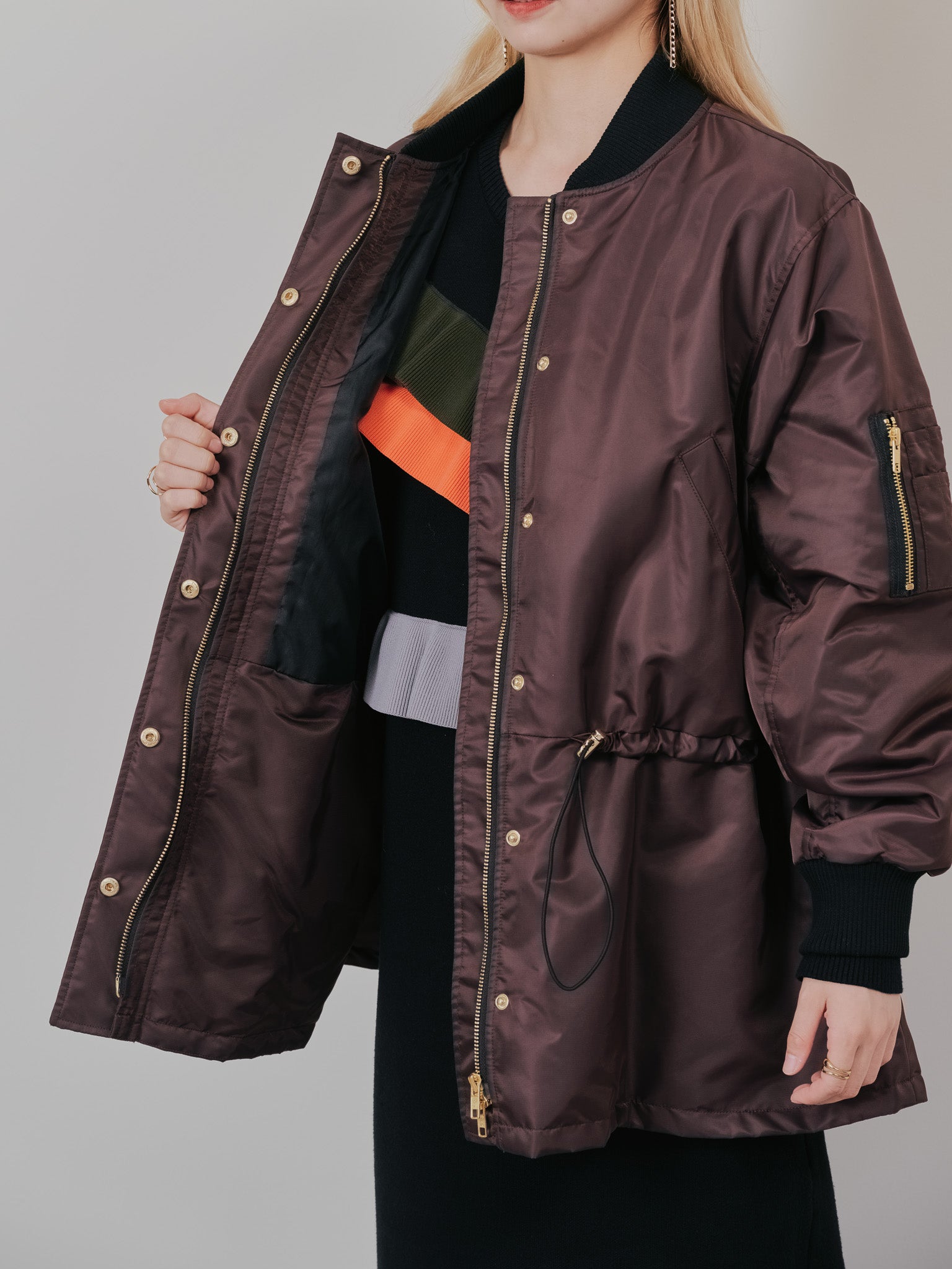 中綿ドルマンＭＡ-1 ブルゾン [601457] brown