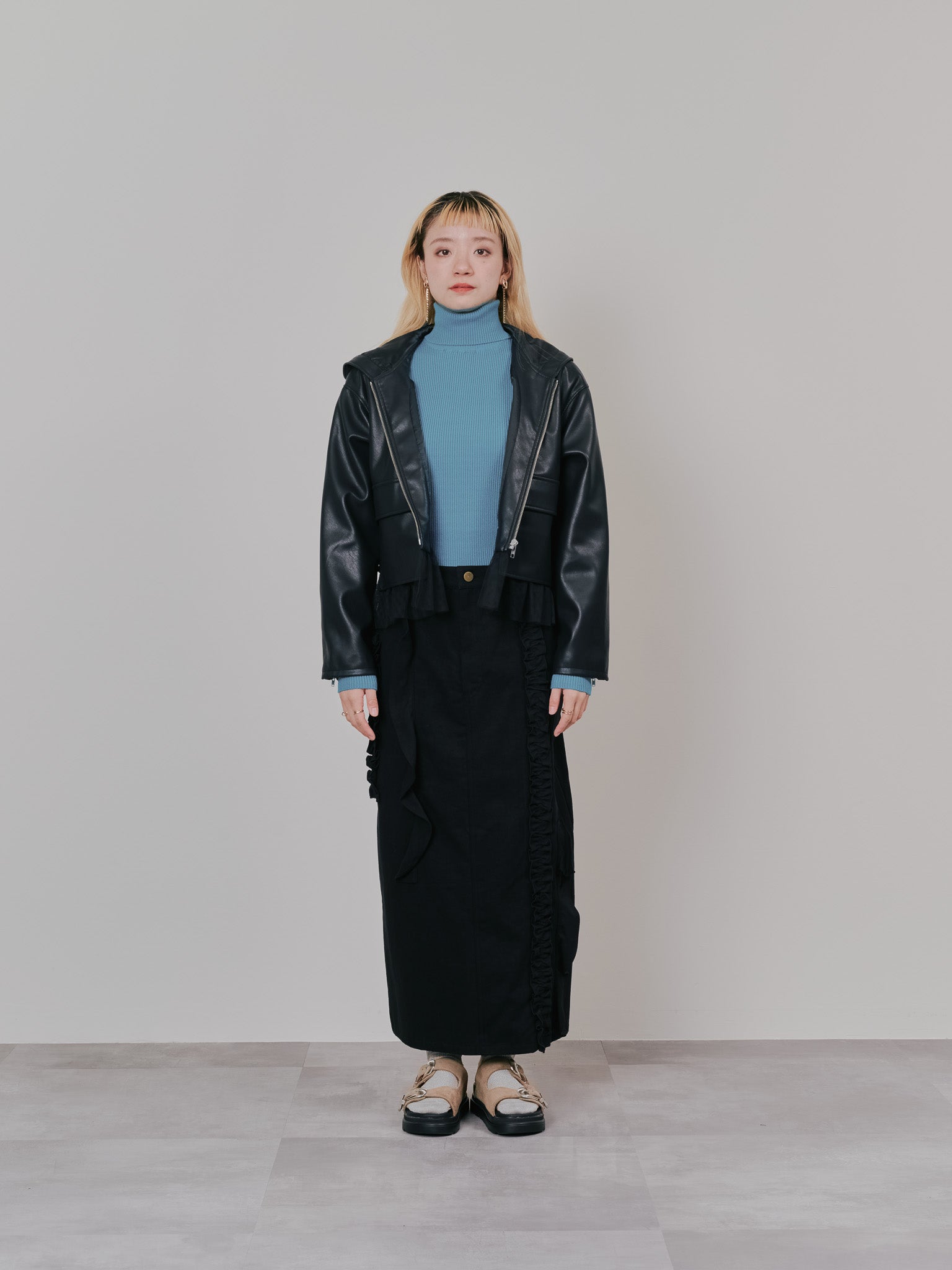 ヘムチュールフーディージャケット [601456] black