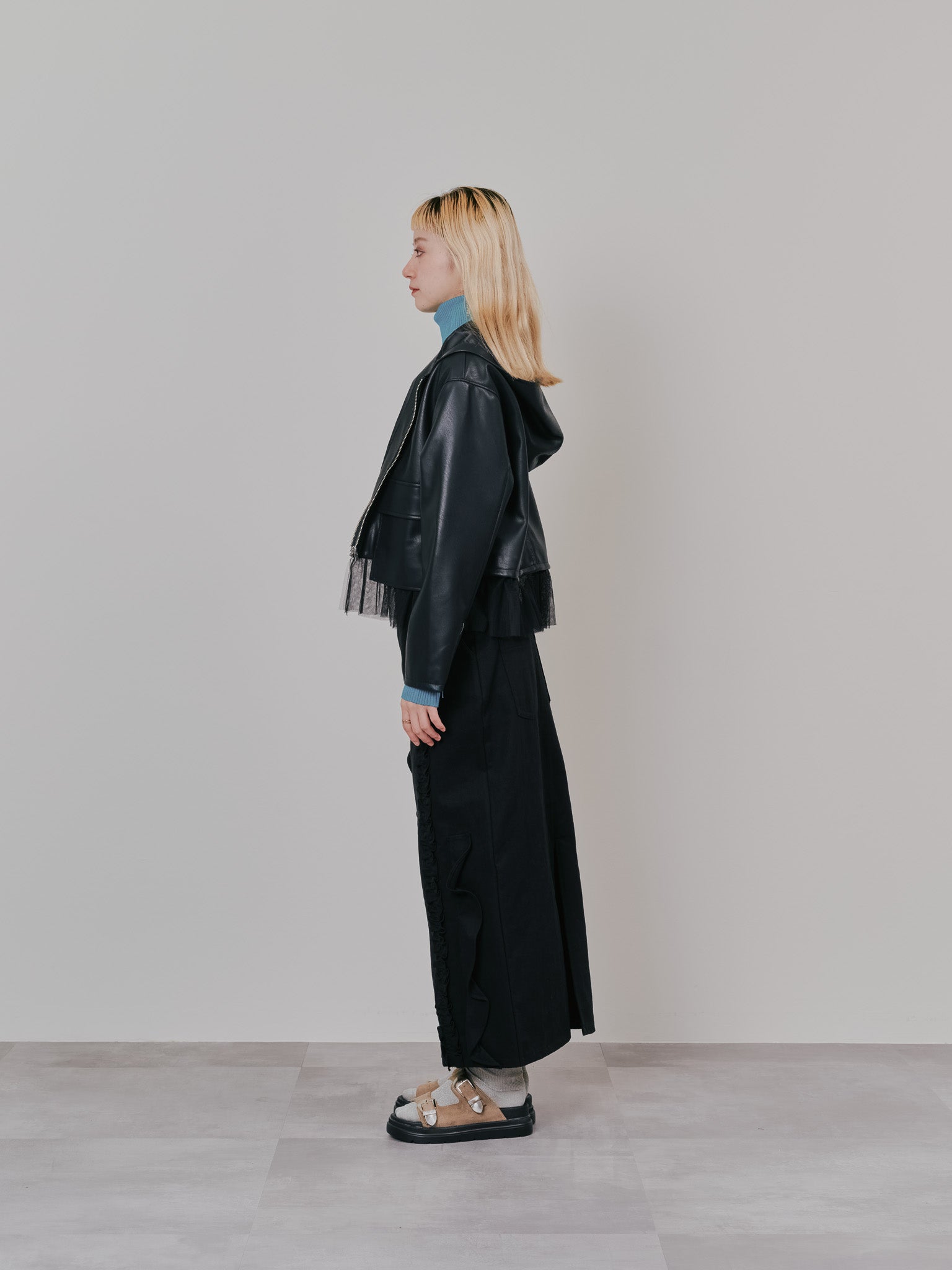 ヘムチュールフーディージャケット [601456] black