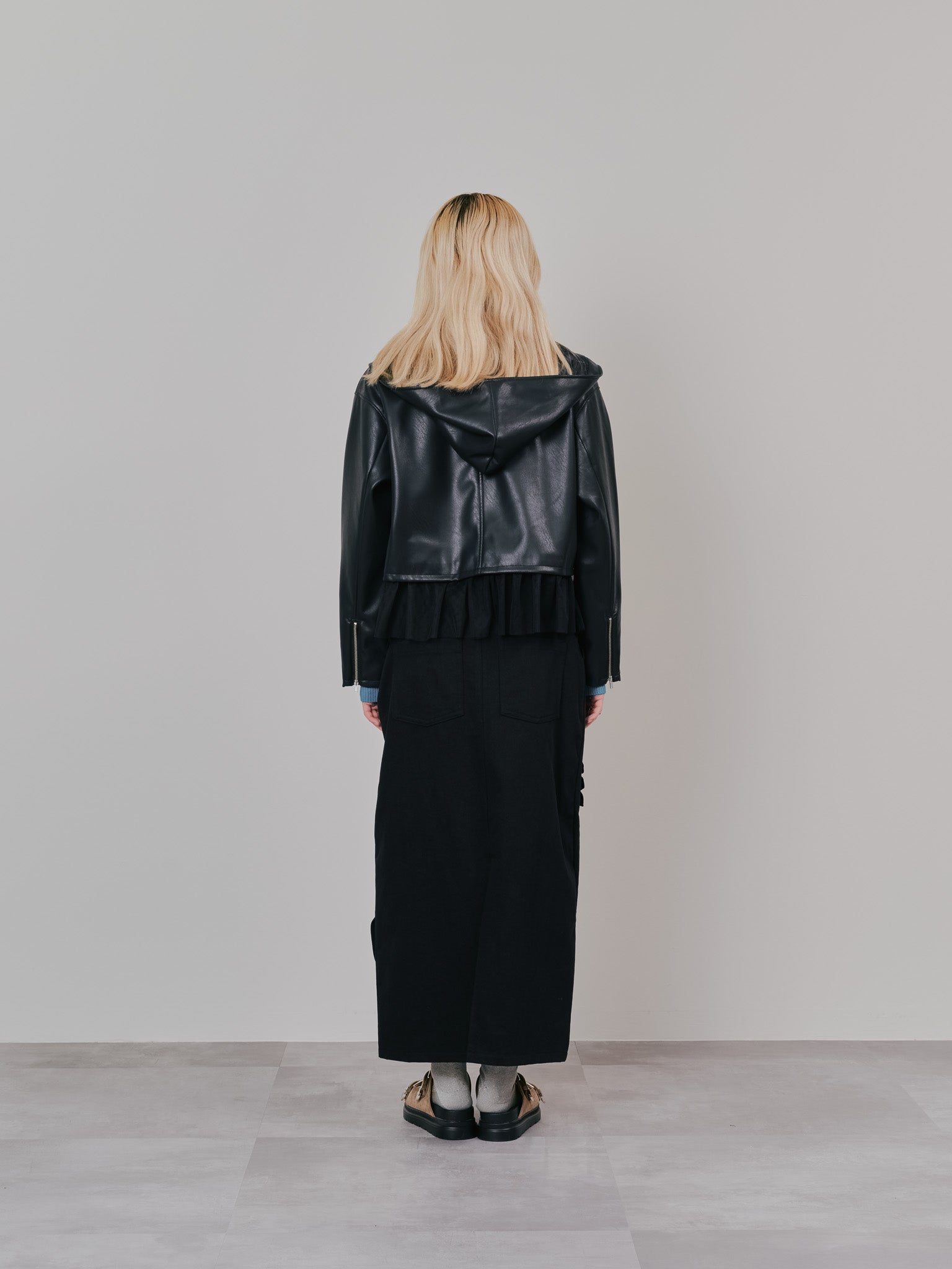 ヘムチュールフーディージャケット [601456] black