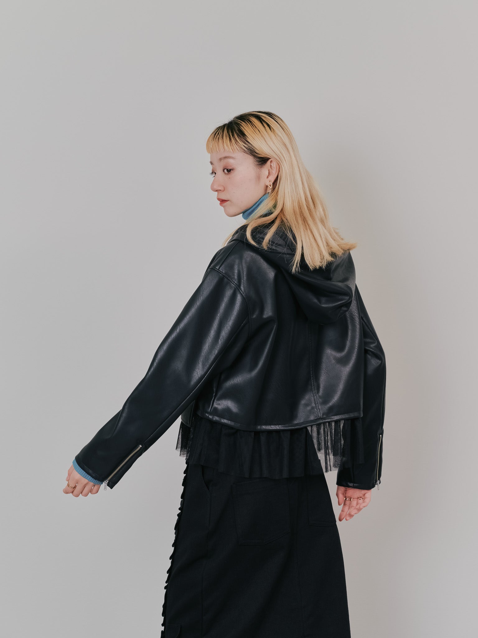 ヘムチュールフーディージャケット [601456] black