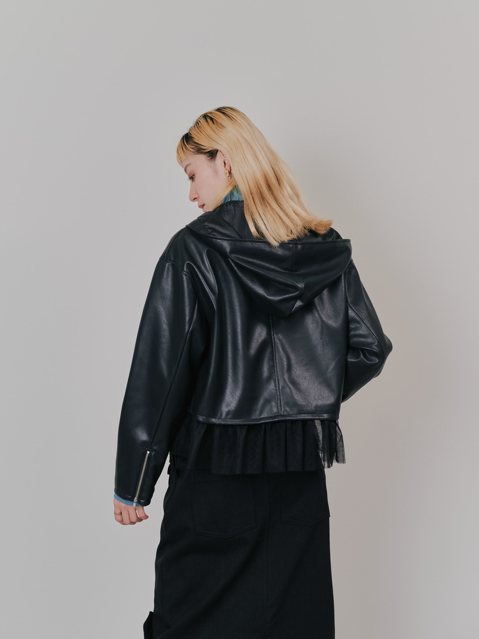 ヘムチュールフーディージャケット [601456] black