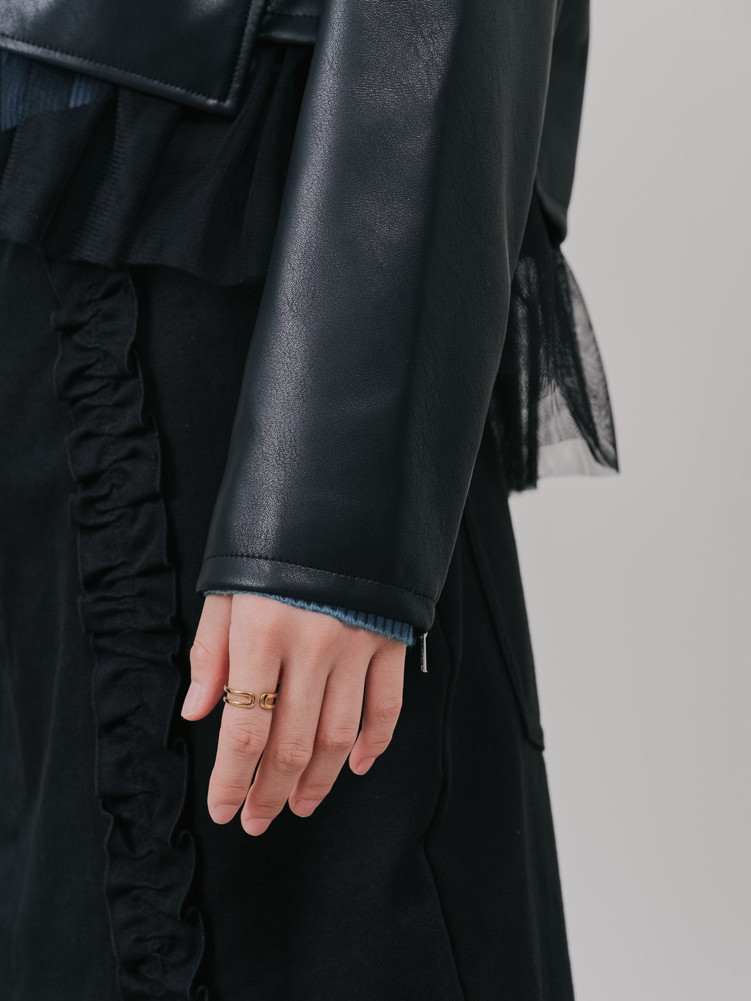 ヘムチュールフーディージャケット [601456] black