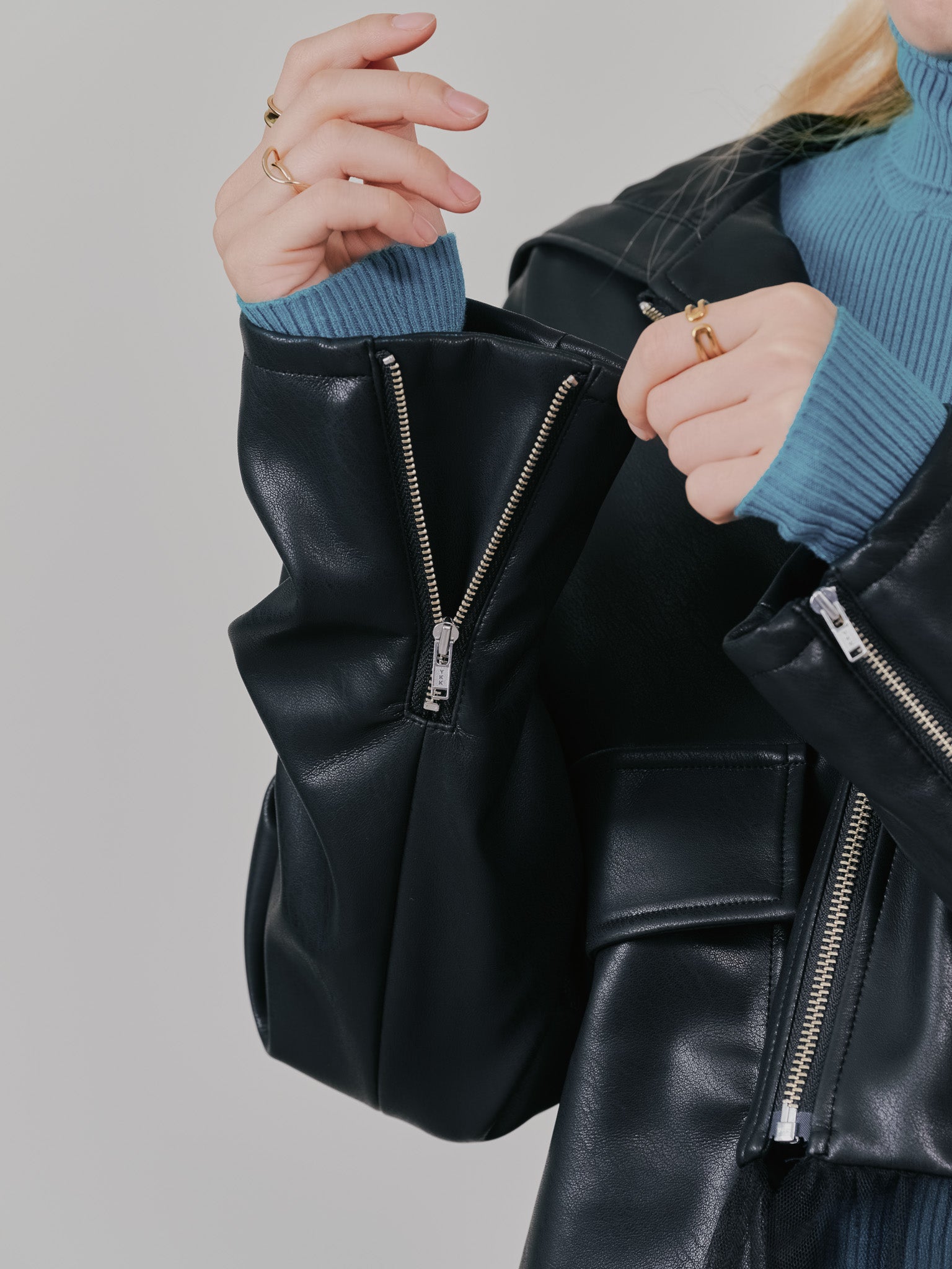 ヘムチュールフーディージャケット [601456] black