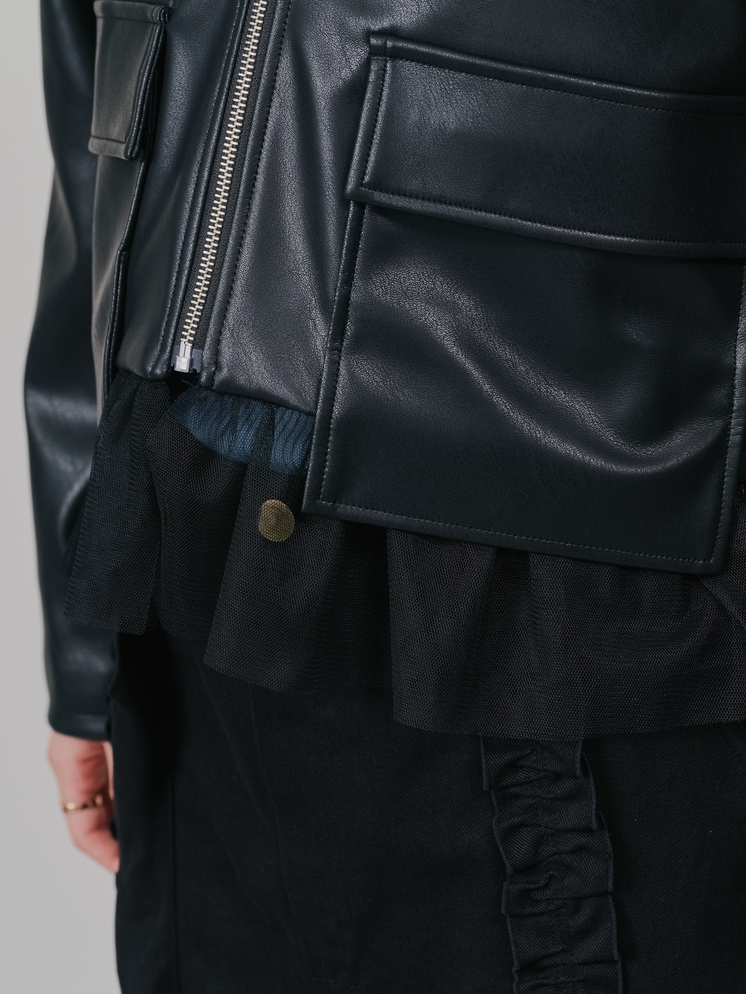 ヘムチュールフーディージャケット [601456] black