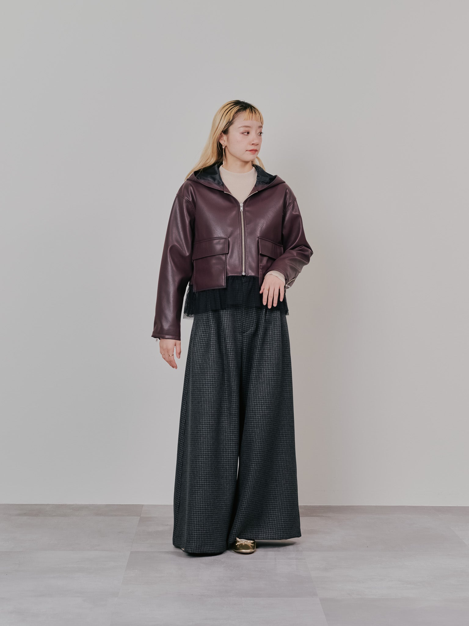 ヘムチュールフーディージャケット [601456] brown