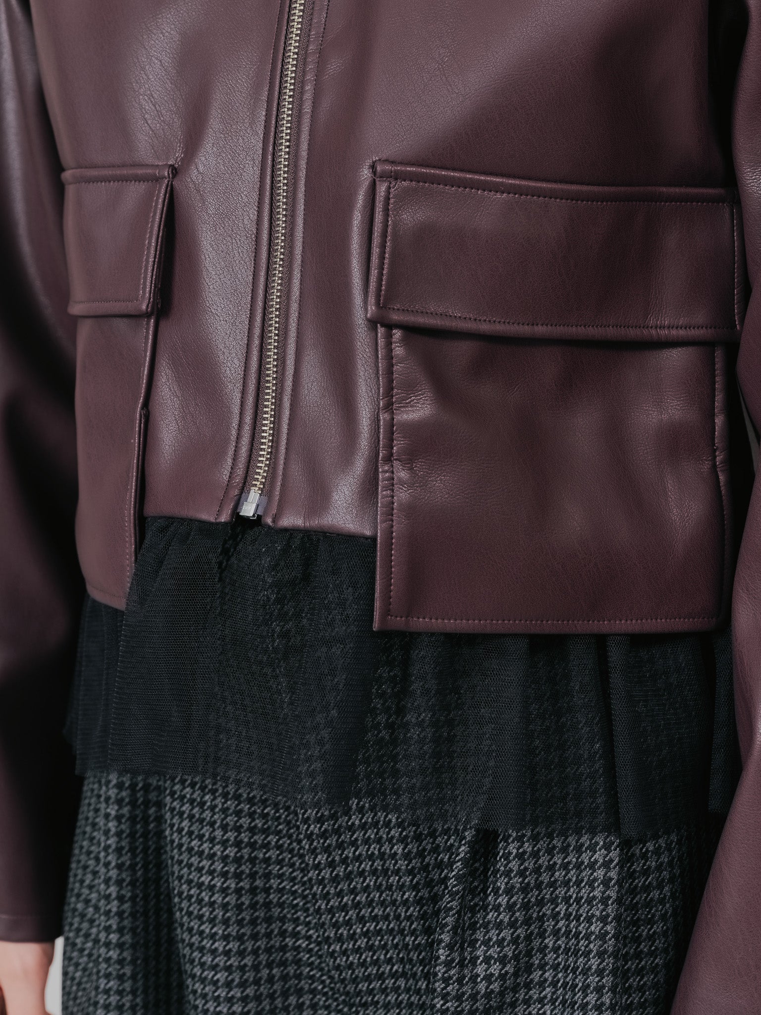 ヘムチュールフーディージャケット [601456] brown