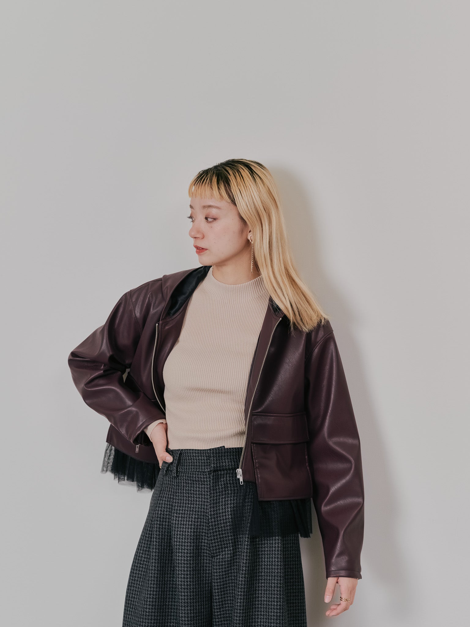 【SALE】ヘムチュールフーディージャケット [601456] brown