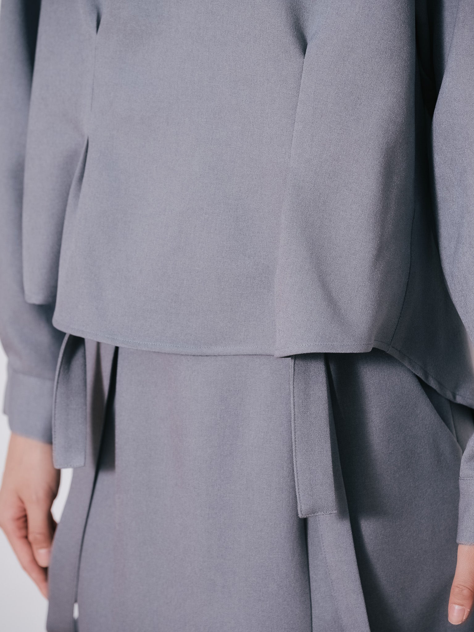 【SALE】サスペンダー付ソフトAラインスカート [608328] grey