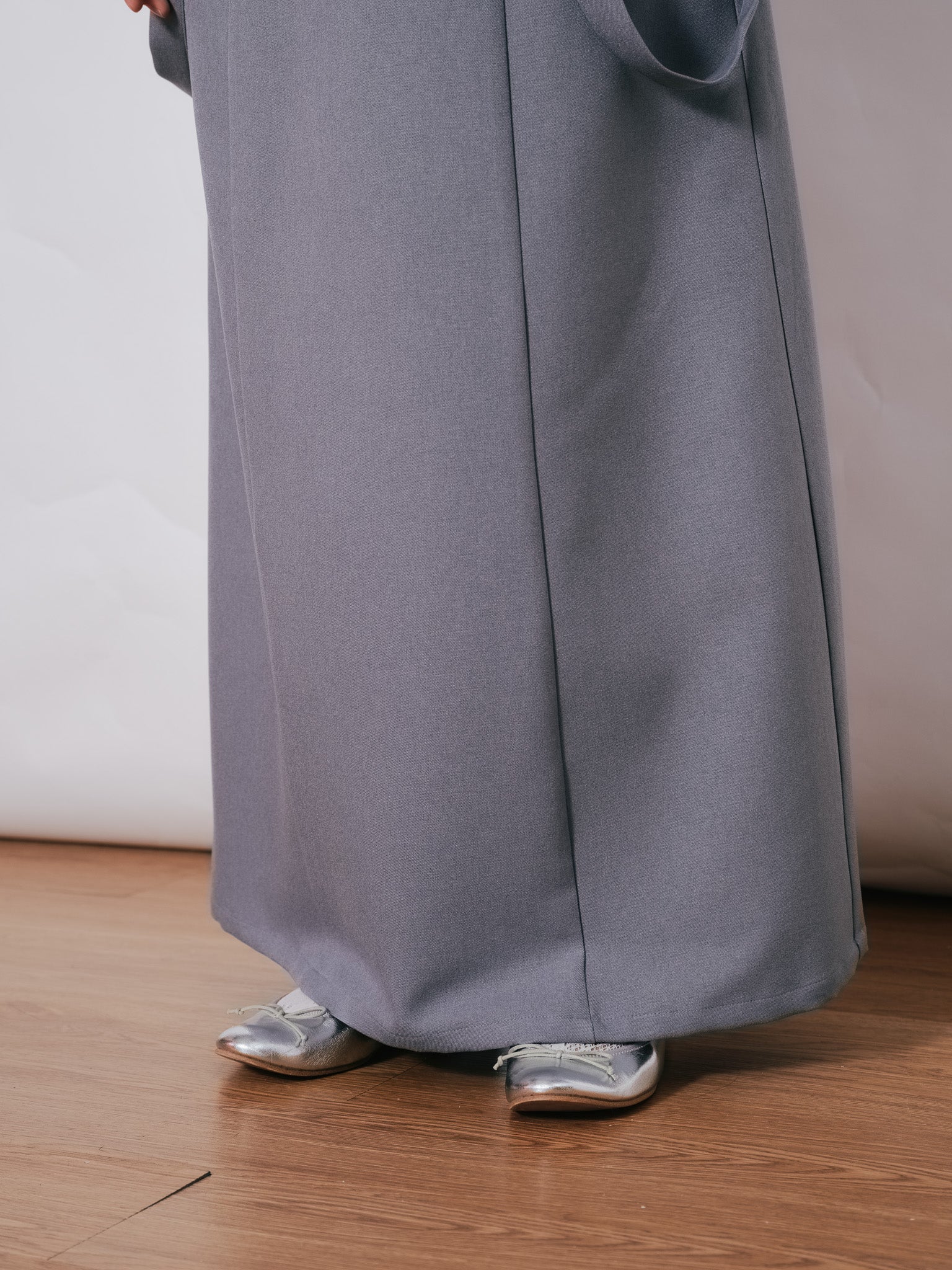 【SALE】サスペンダー付ソフトAラインスカート [608328] grey