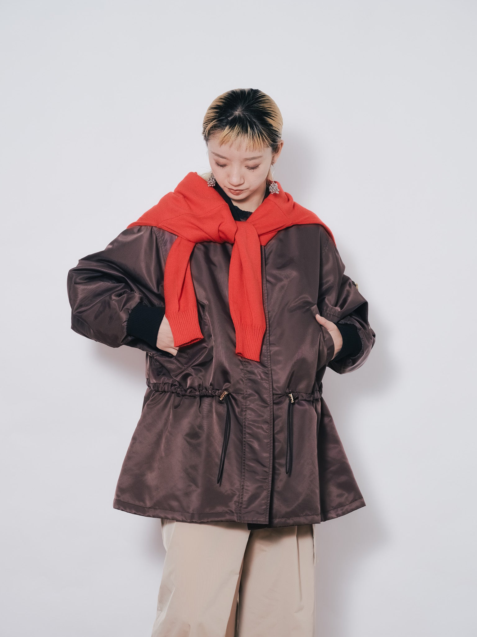 中綿ドルマンＭＡ-1 ブルゾン [601457] brown