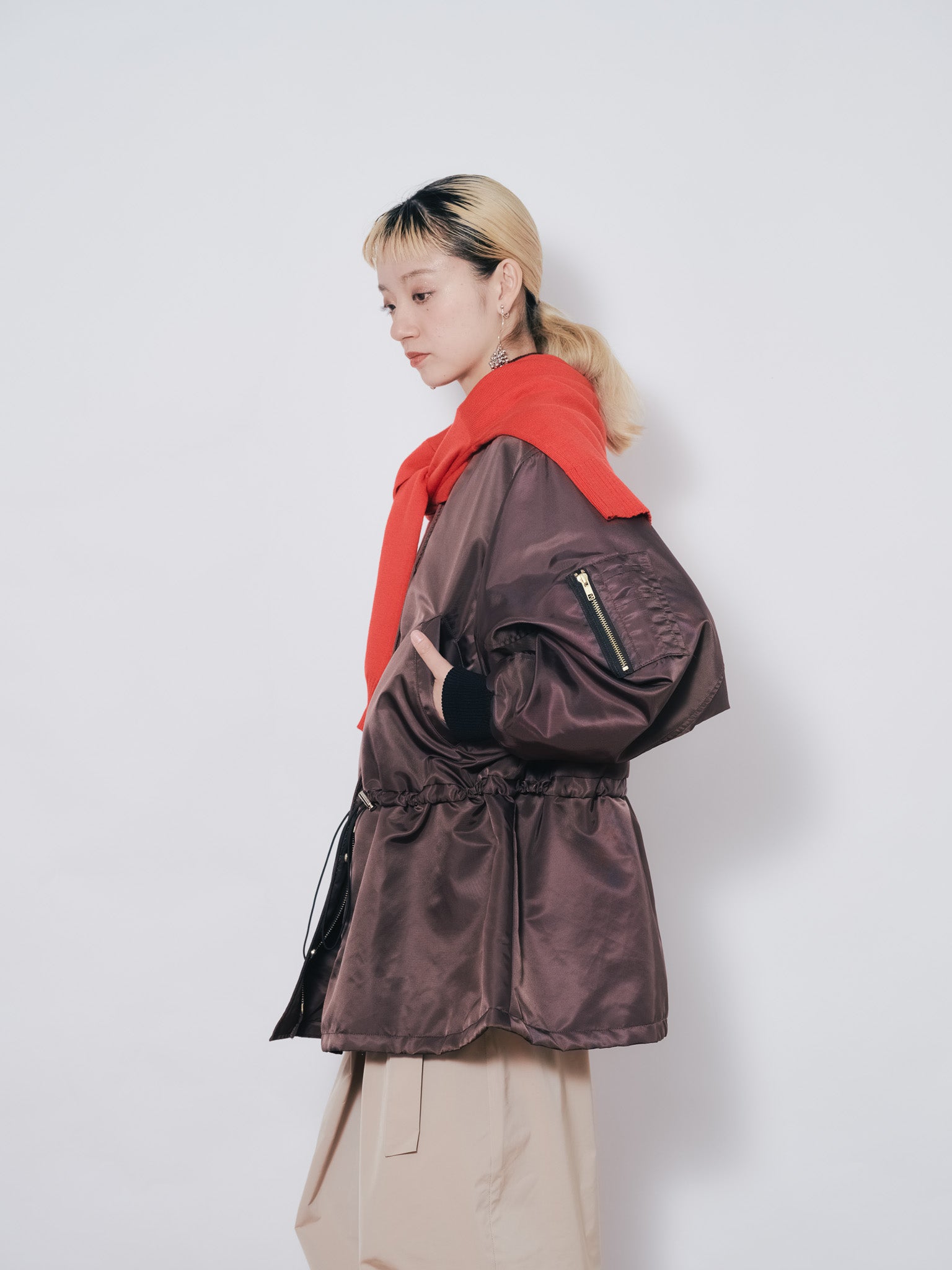 中綿ドルマンＭＡ-1 ブルゾン [601457] brown