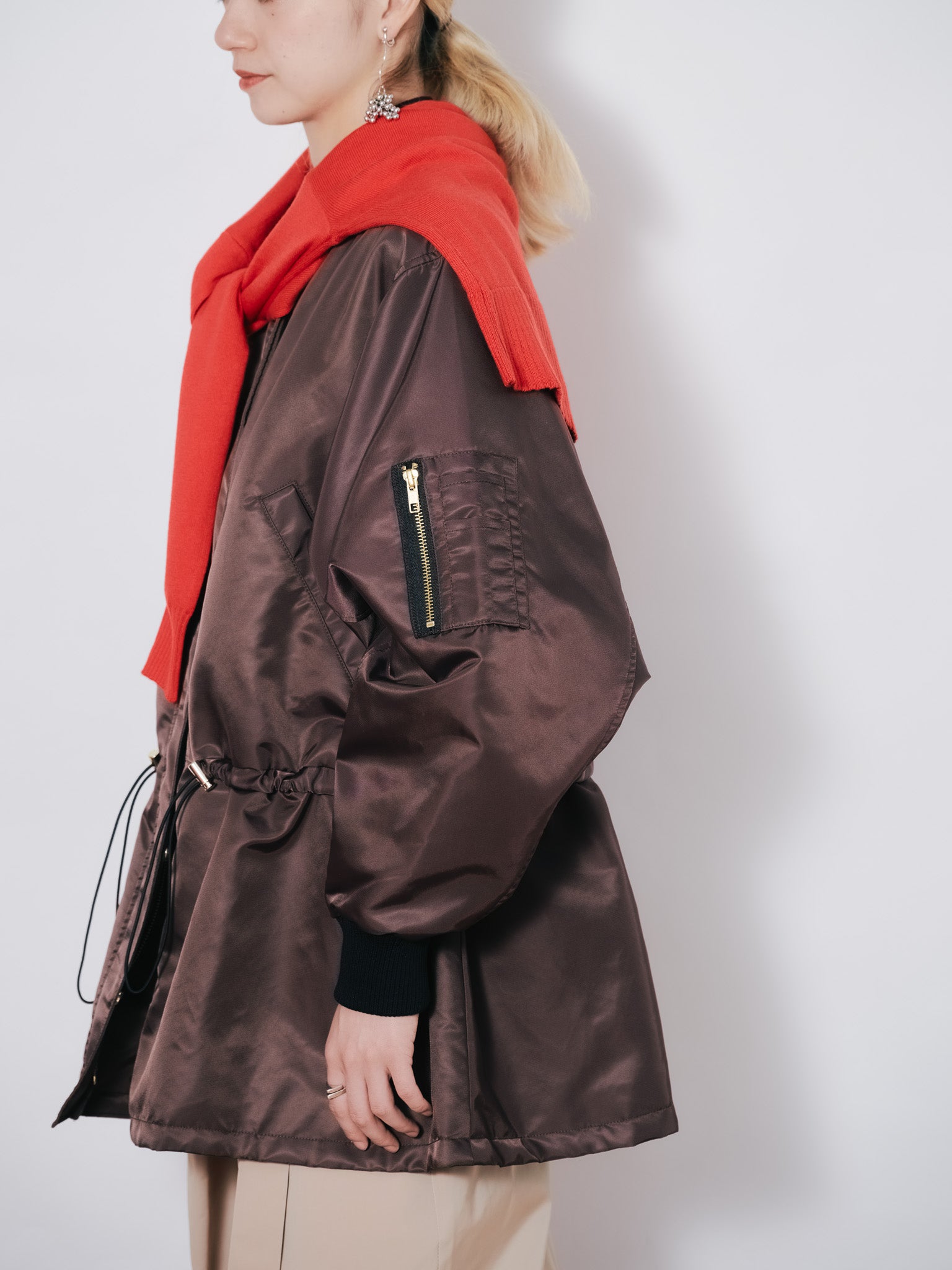 【SALE】中綿ドルマンＭＡ-1 ブルゾン [601457] brown