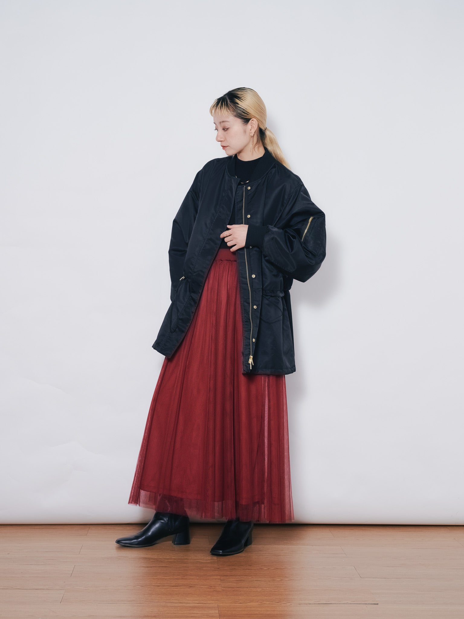 中綿ドルマンＭＡ-1 ブルゾン [601457] black