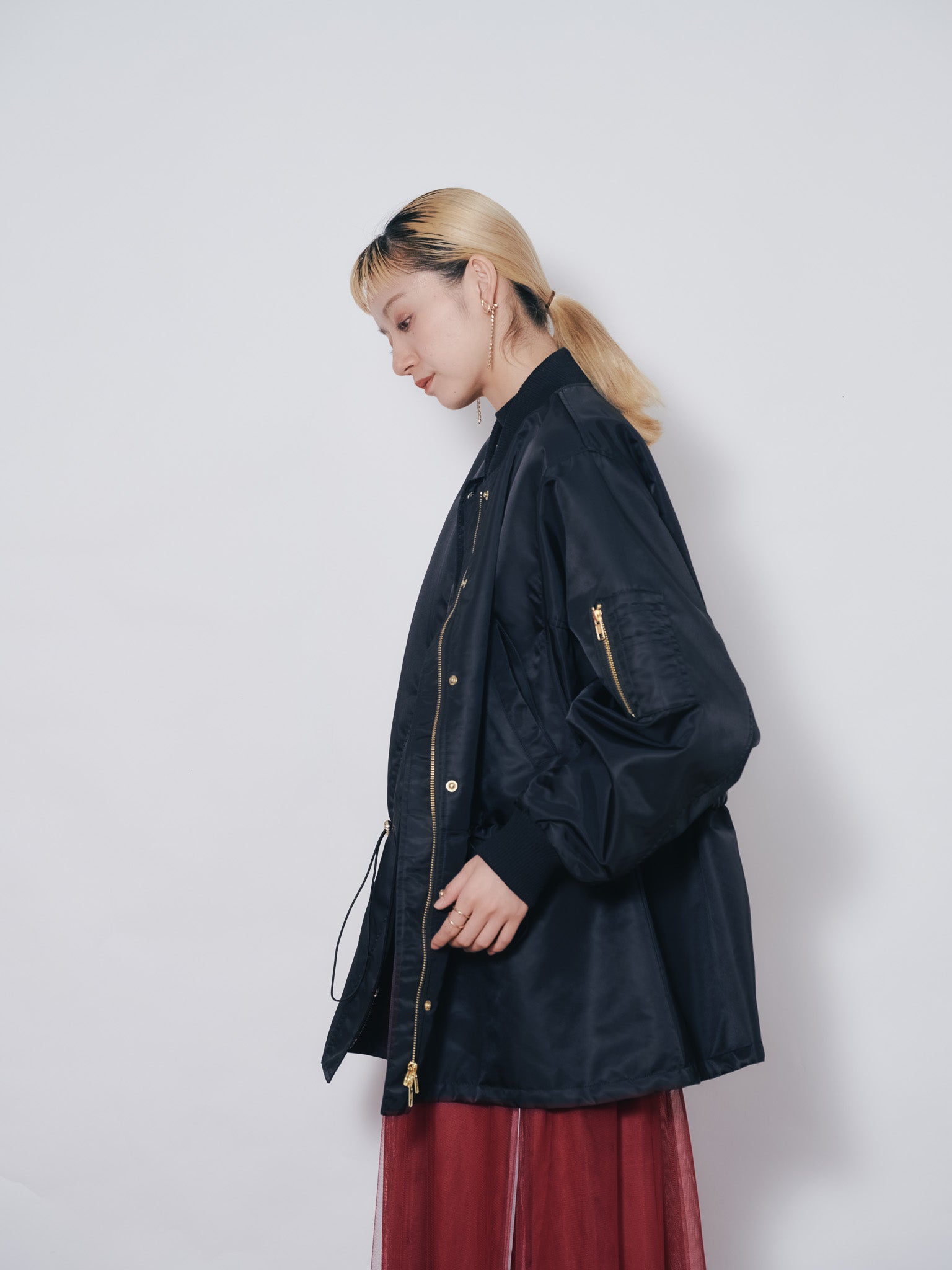 中綿ドルマンＭＡ-1 ブルゾン [601457] black