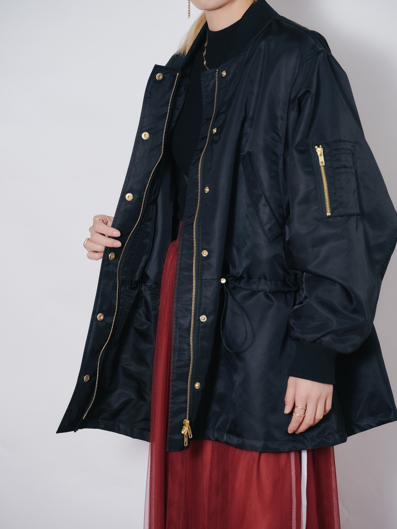 中綿ドルマンＭＡ-1 ブルゾン [601457] black