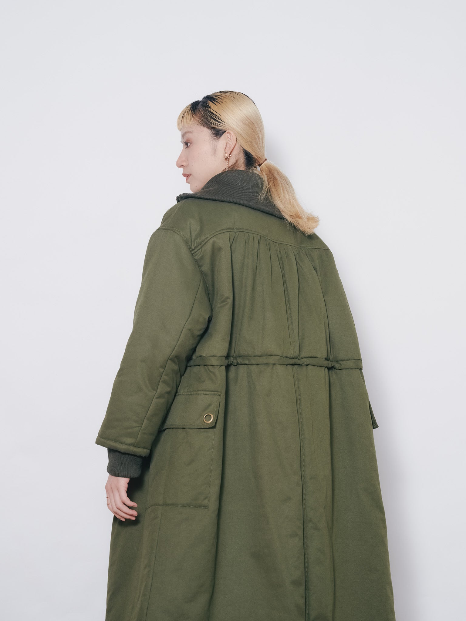 2WAYリブカラーモッズコート [601423] khaki