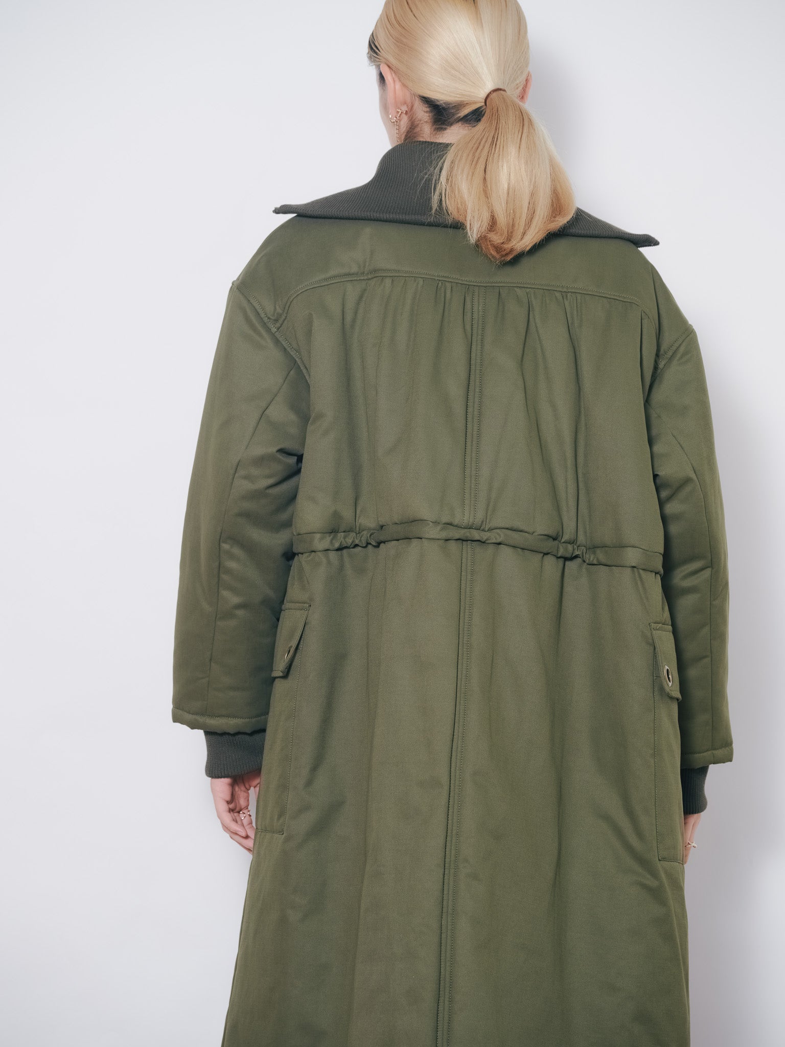 2WAYリブカラーモッズコート [601423] khaki