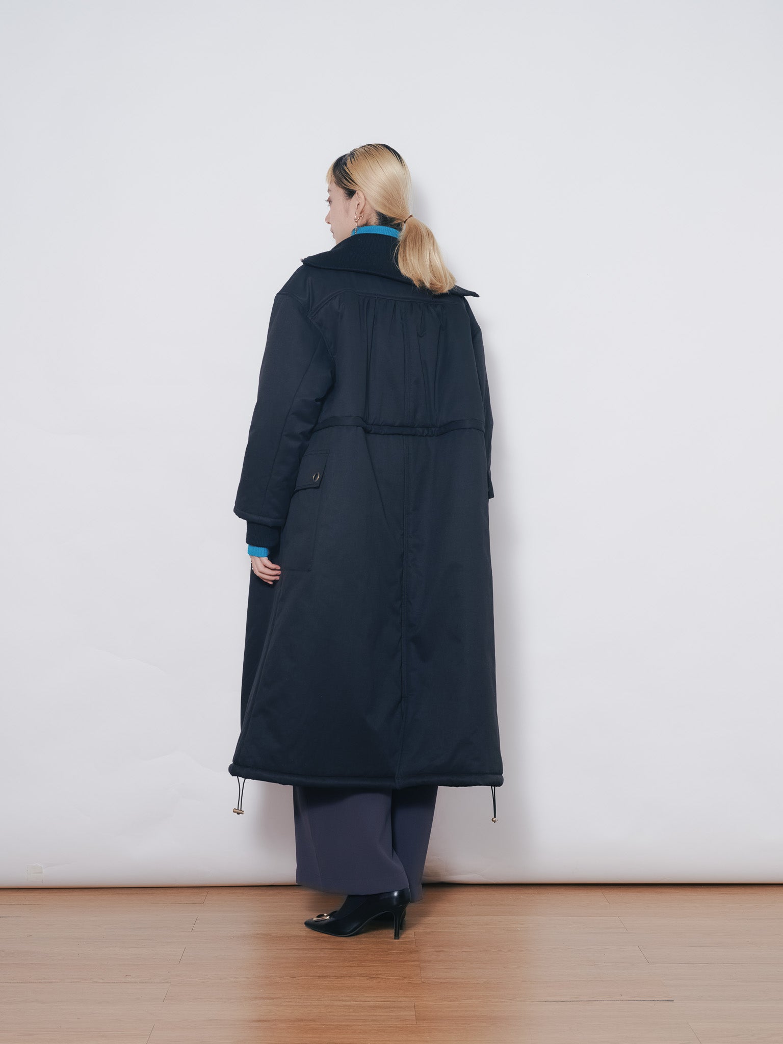 2WAYリブカラーモッズコート [601423] black