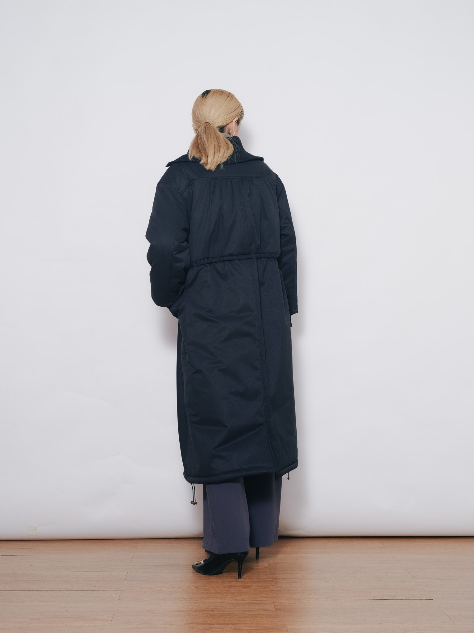 2WAYリブカラーモッズコート [601423] black