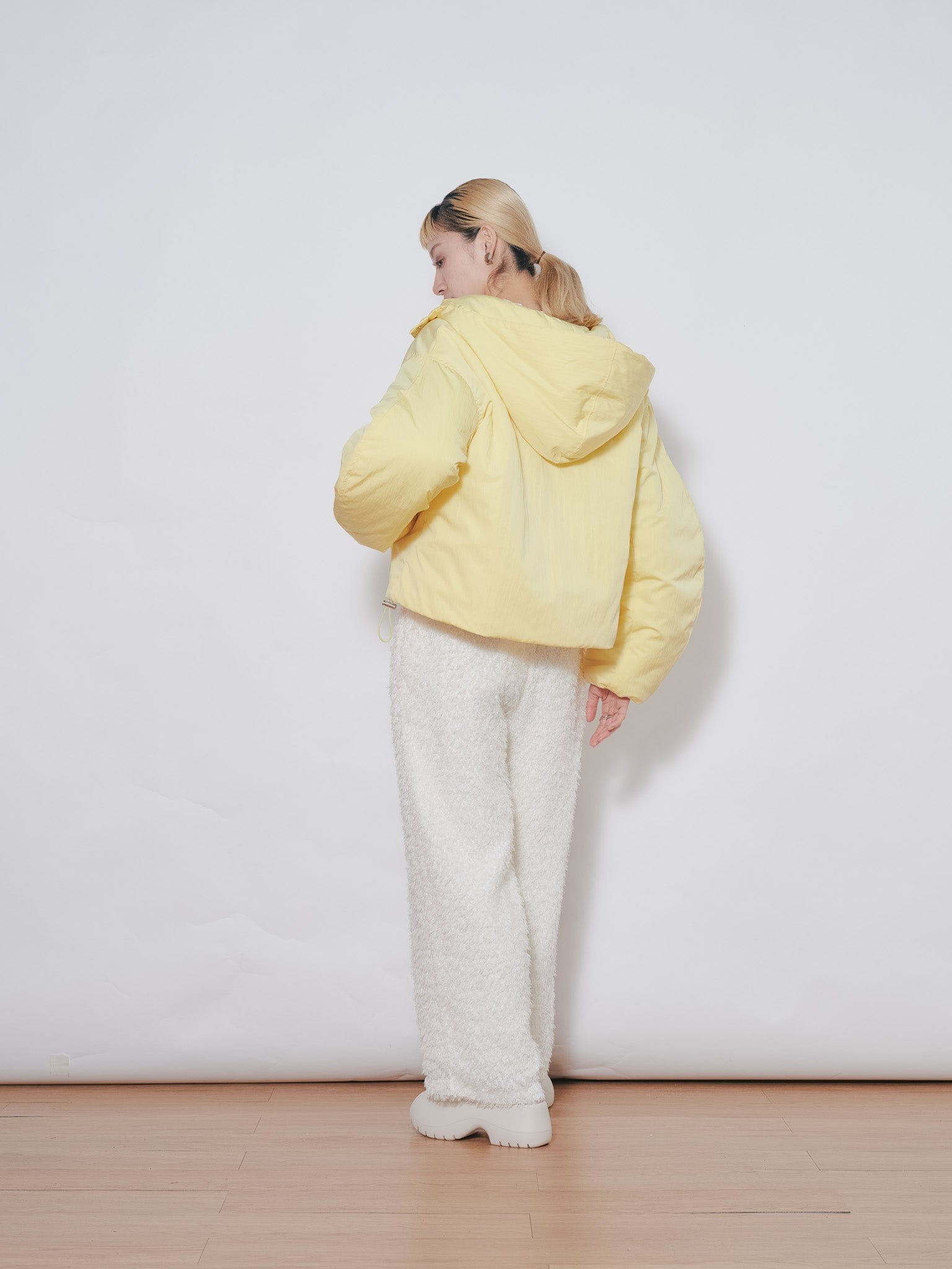 【SALE】ショート丈ボリューム中綿ジャケット [601421] yellow