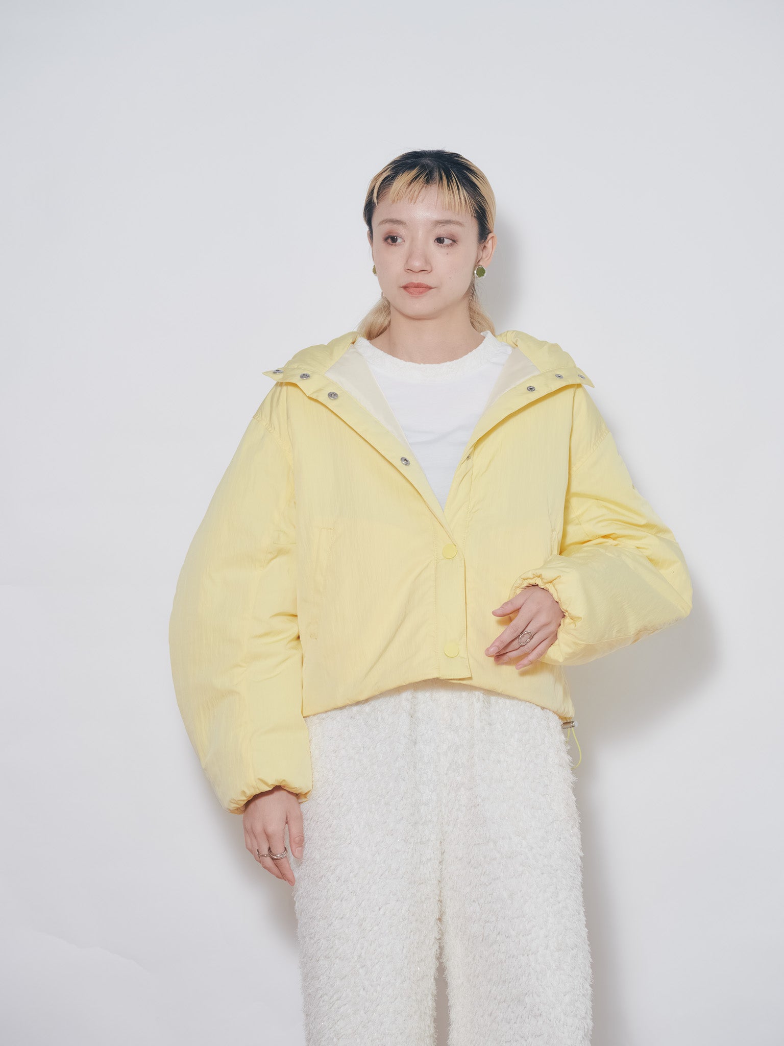 ショート丈ボリューム中綿ジャケット [601421] yellow