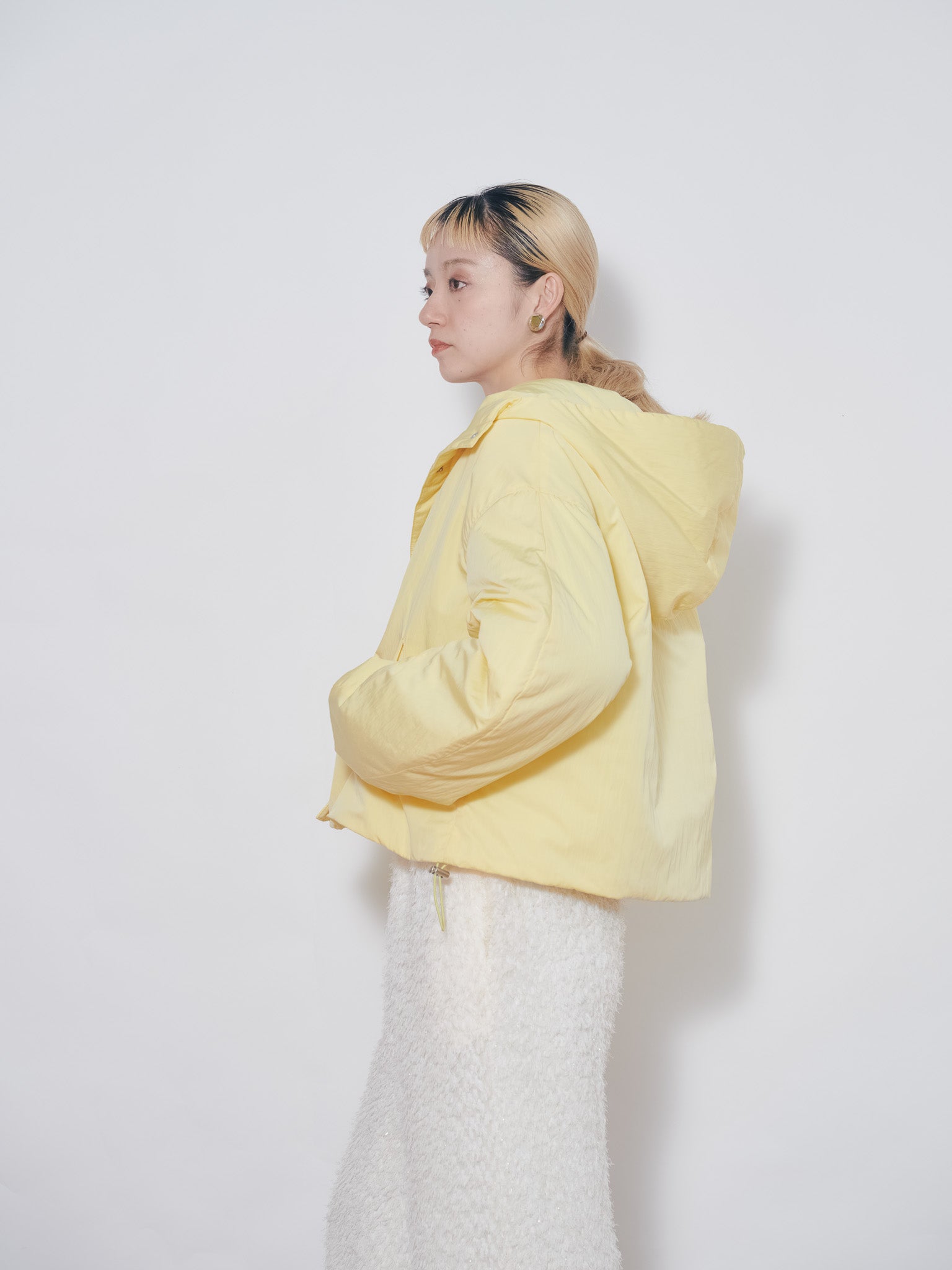 ショート丈ボリューム中綿ジャケット [601421] yellow