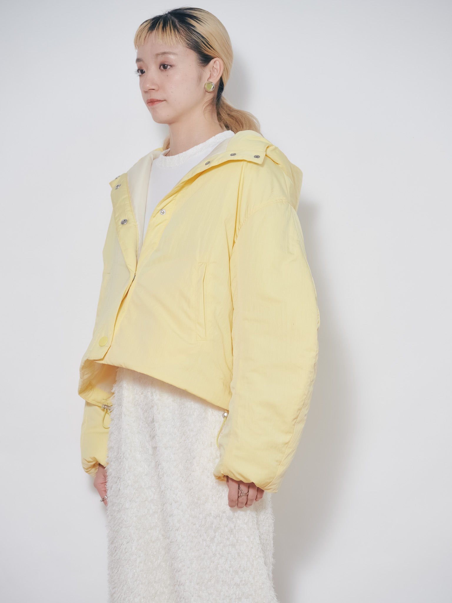 ショート丈ボリューム中綿ジャケット [601421] yellow