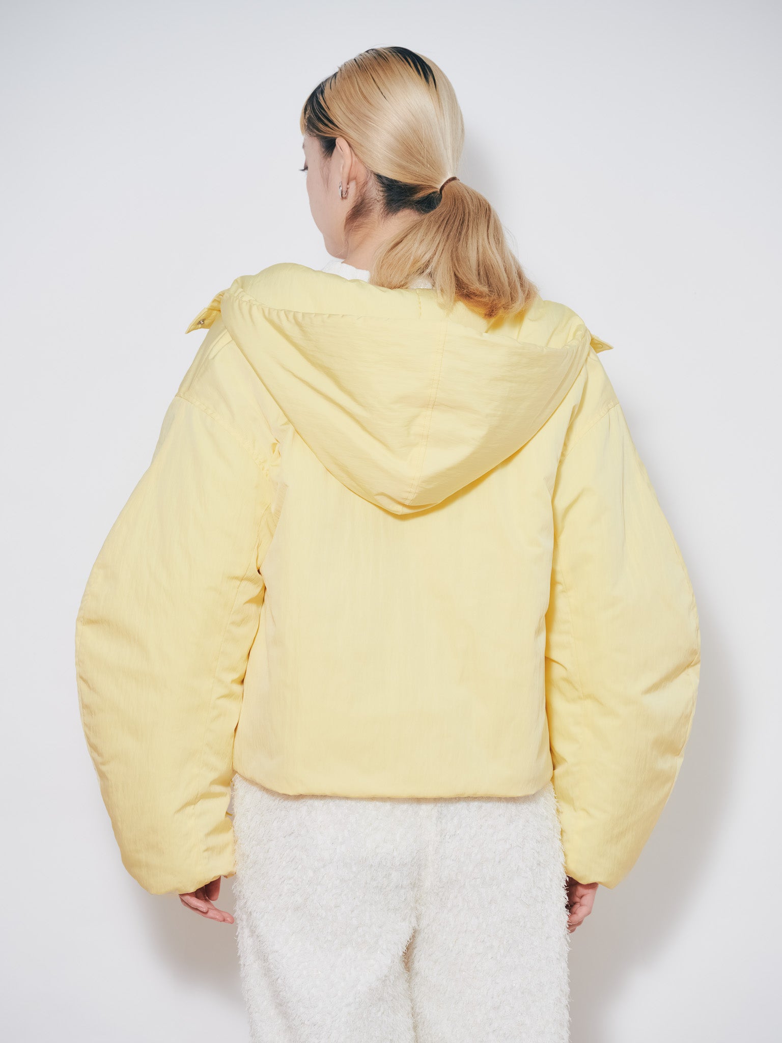 ショート丈ボリューム中綿ジャケット [601421] yellow