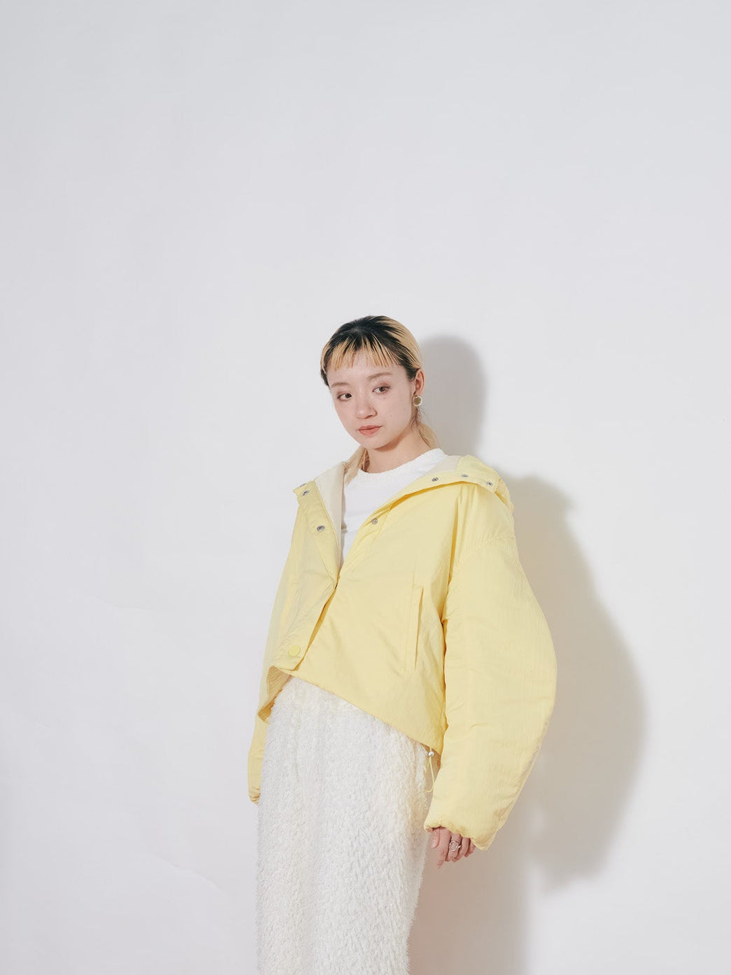 【SALE】ショート丈ボリューム中綿ジャケット [601421] yellow