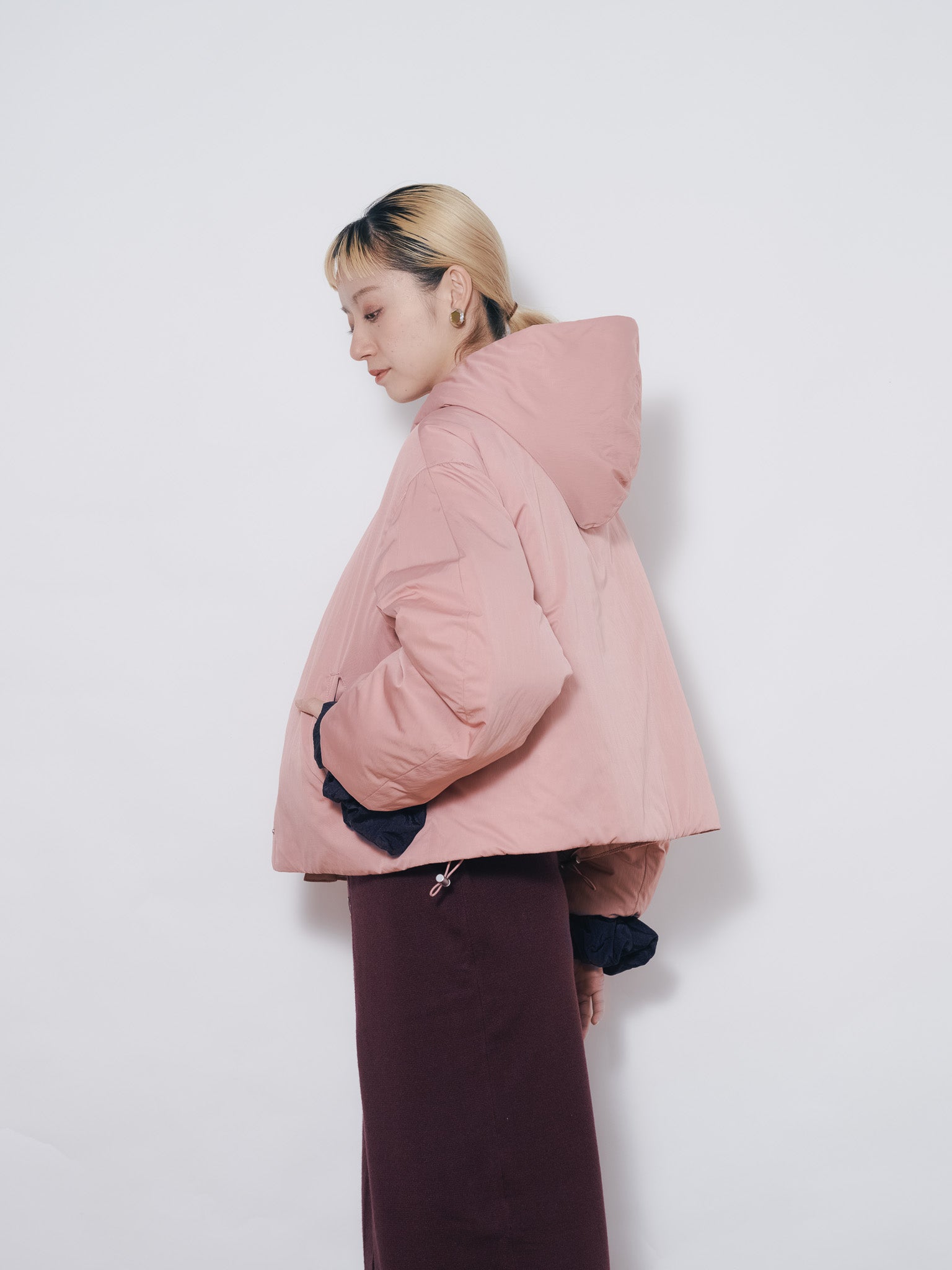 【SALE】ショート丈ボリューム中綿ジャケット [601421] pink