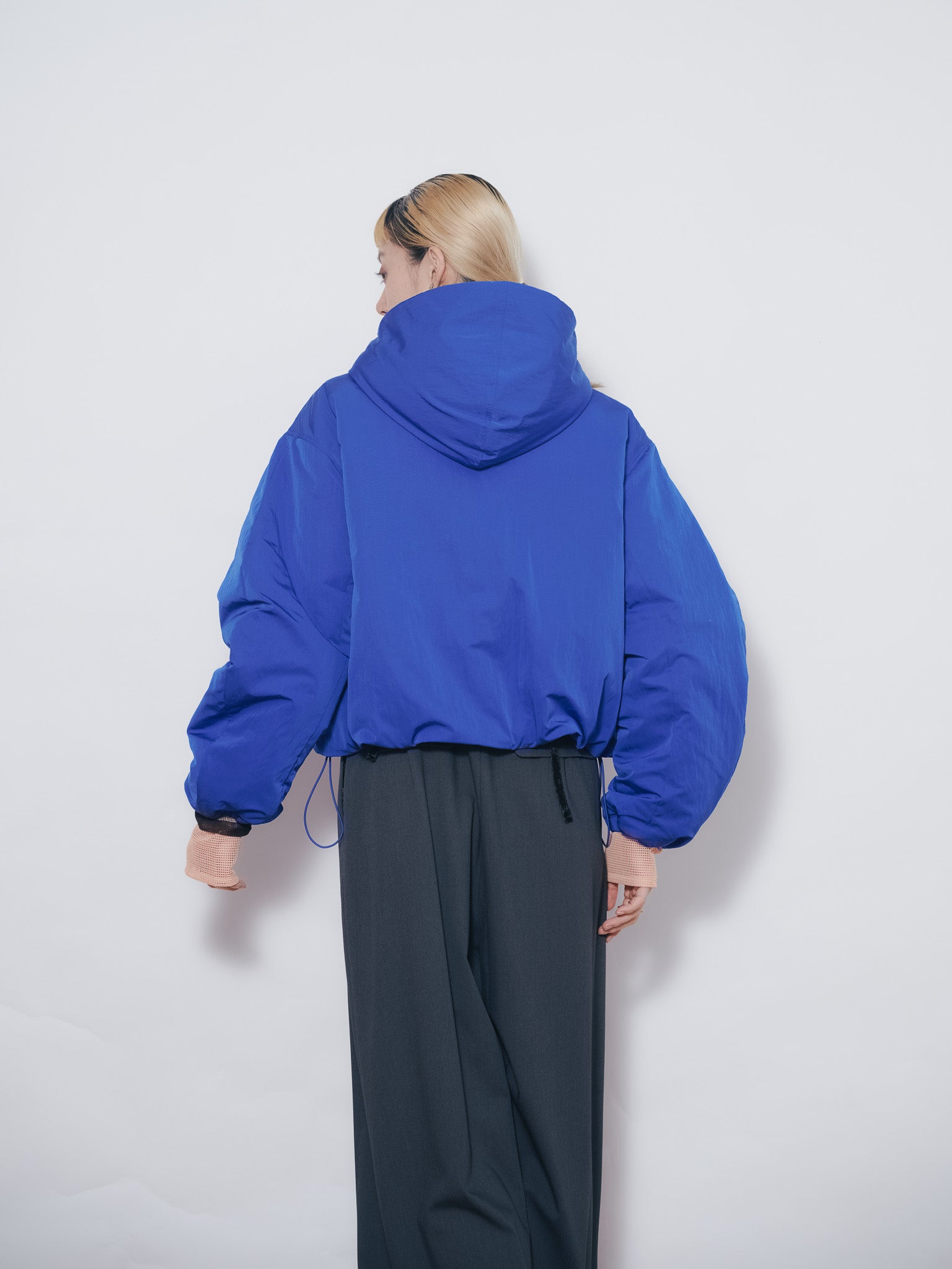 ショート丈ボリューム中綿ジャケット [601421] blue