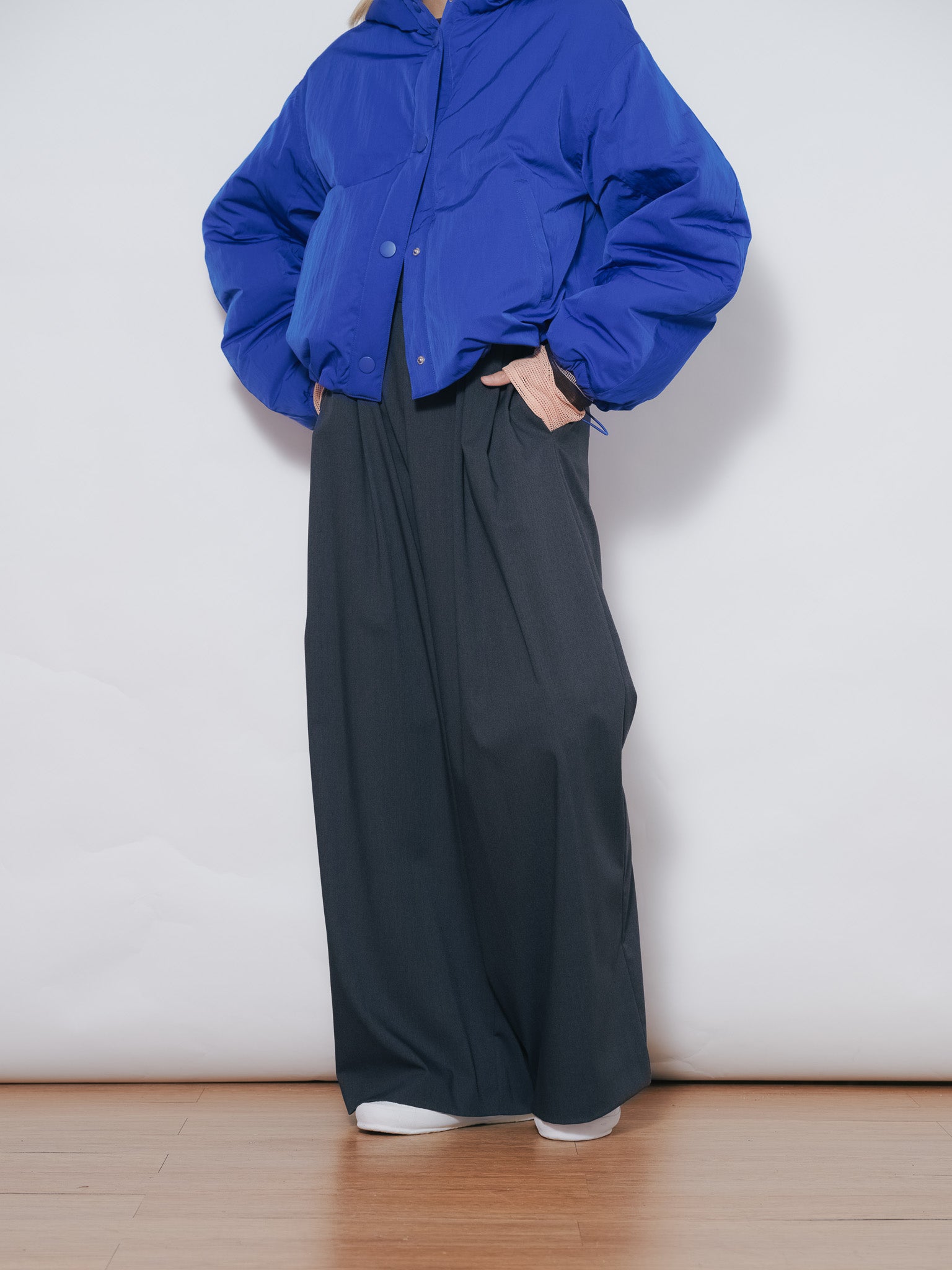 【SALE】ショート丈ボリューム中綿ジャケット [601421] blue