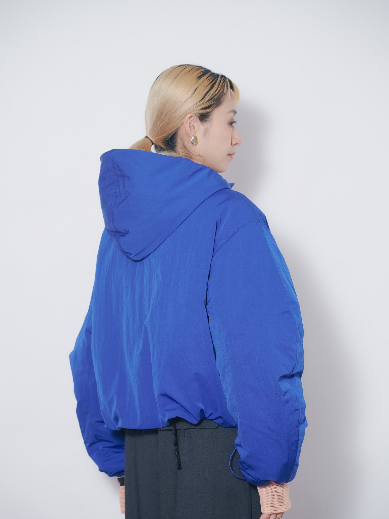 ショート丈ボリューム中綿ジャケット [601421] blue