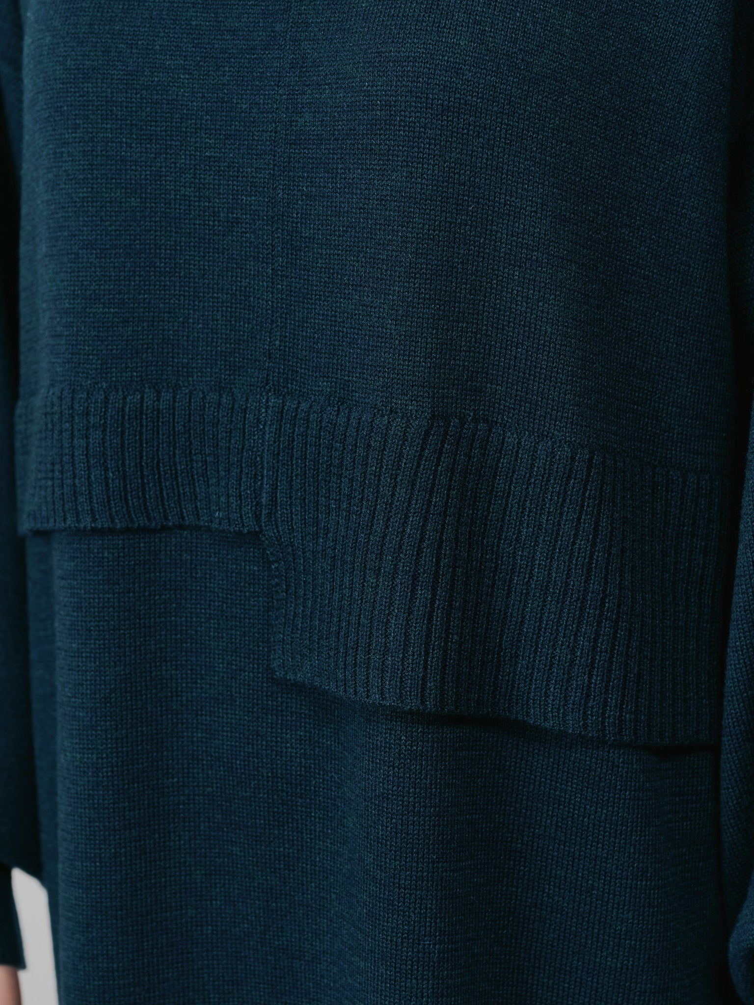 レイヤードライクニットワンピース [605542] moss green