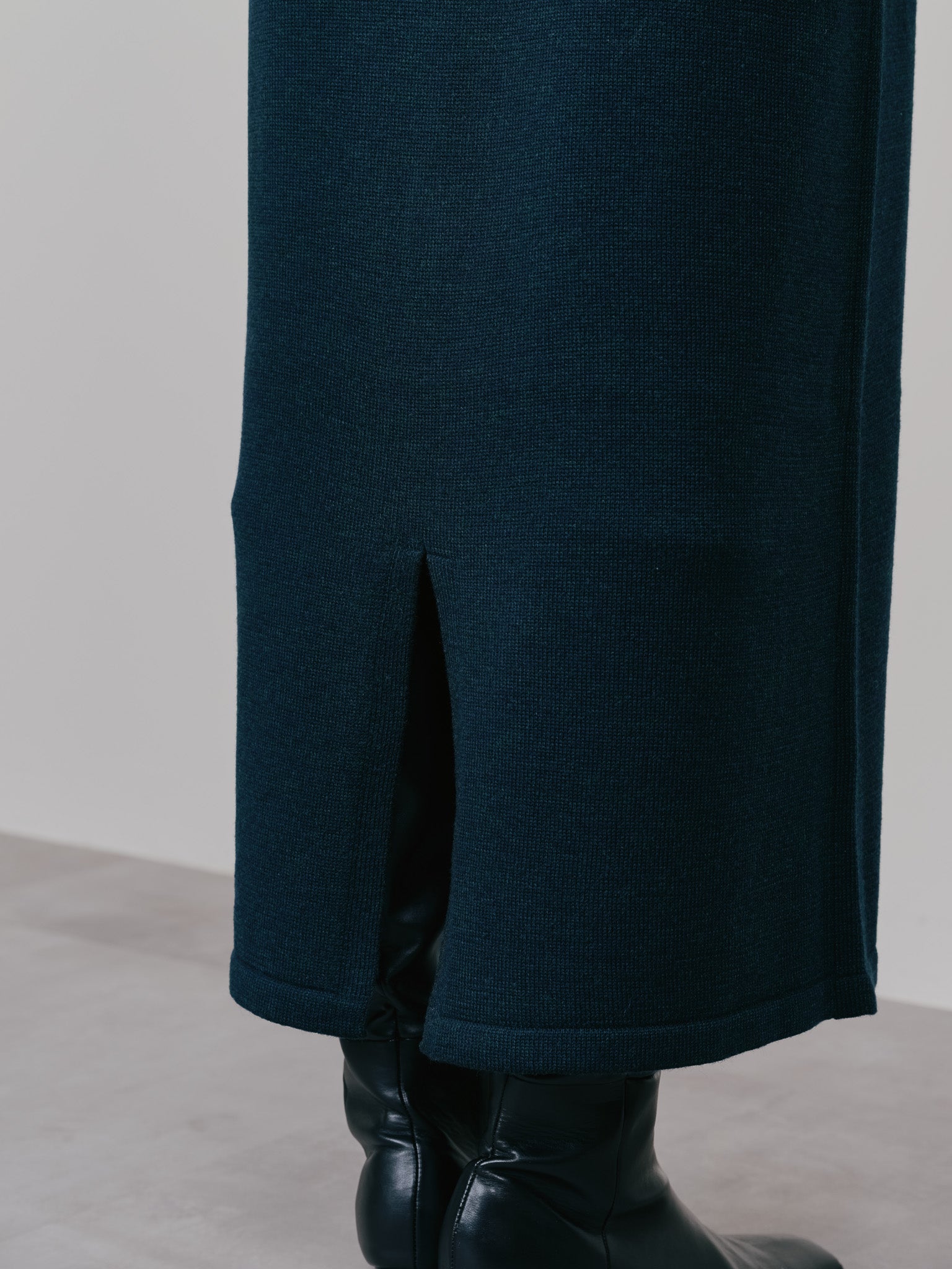 レイヤードライクニットワンピース [605542] moss green