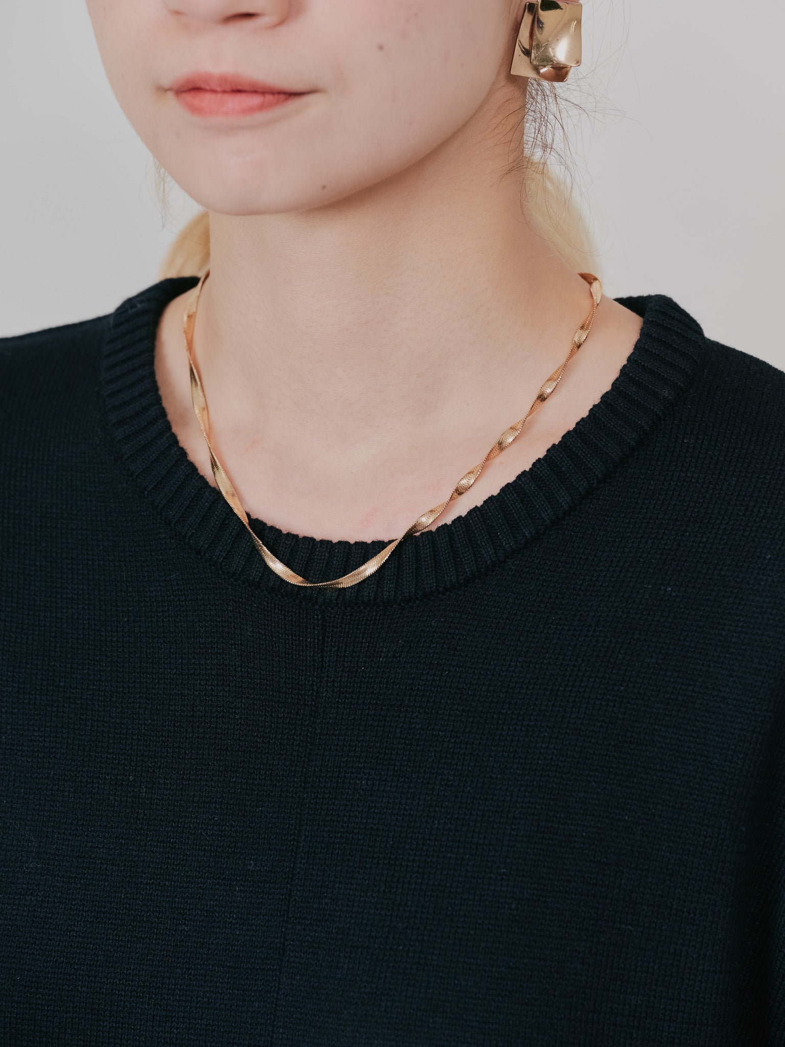 レイヤードライクニットワンピース [605542] black