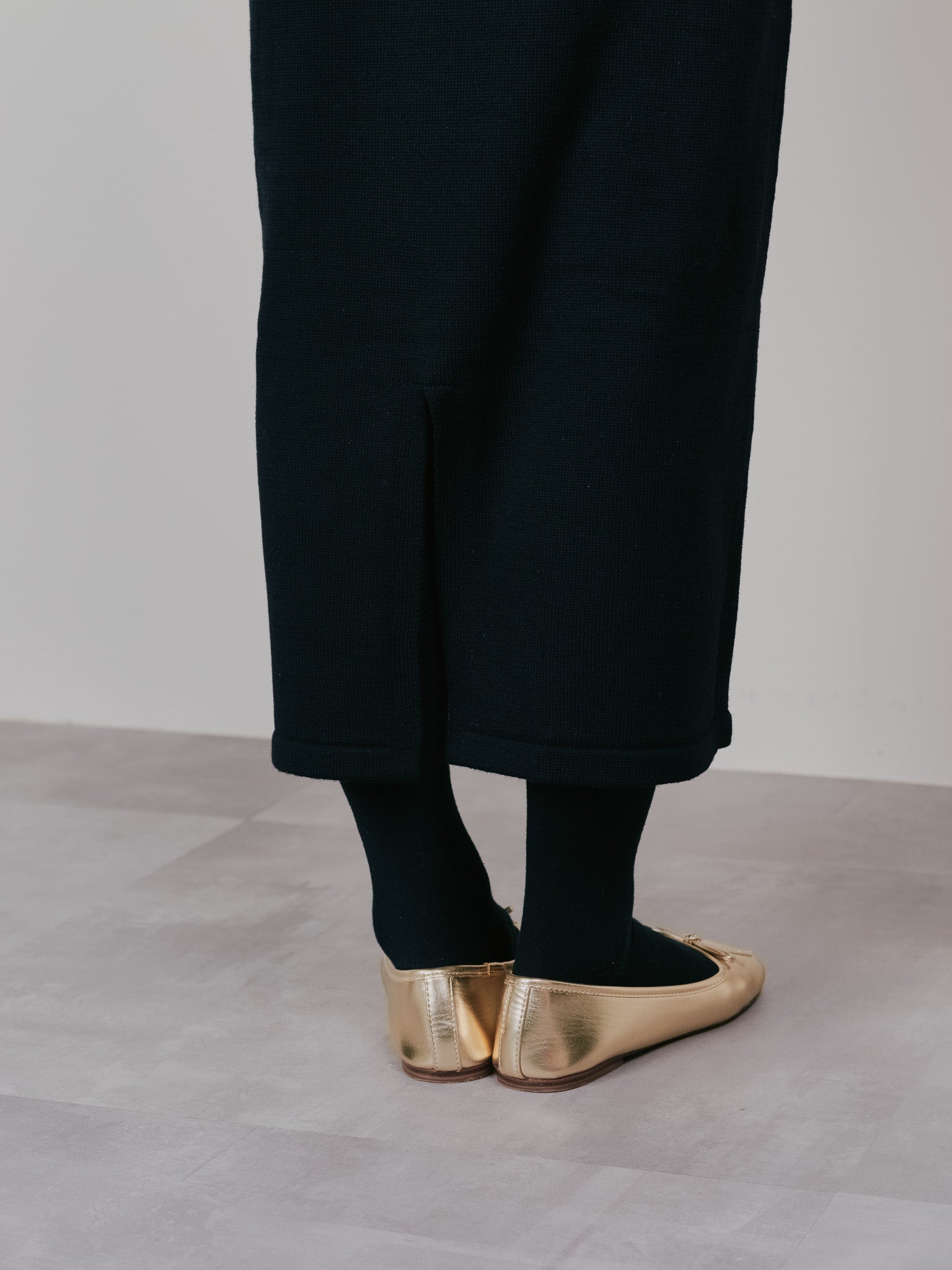 レイヤードライクニットワンピース [605542] black