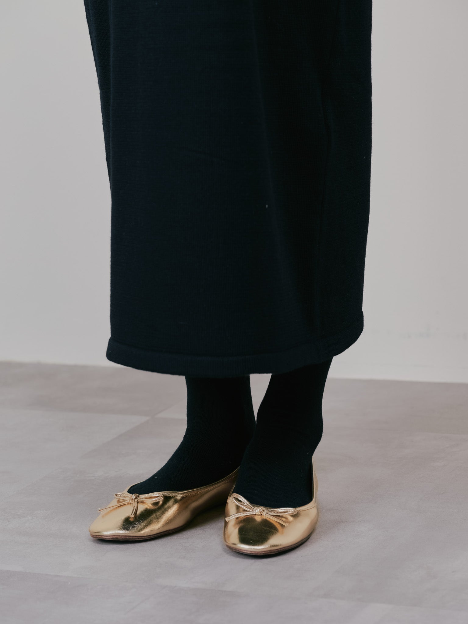 レイヤードライクニットワンピース [605542] black