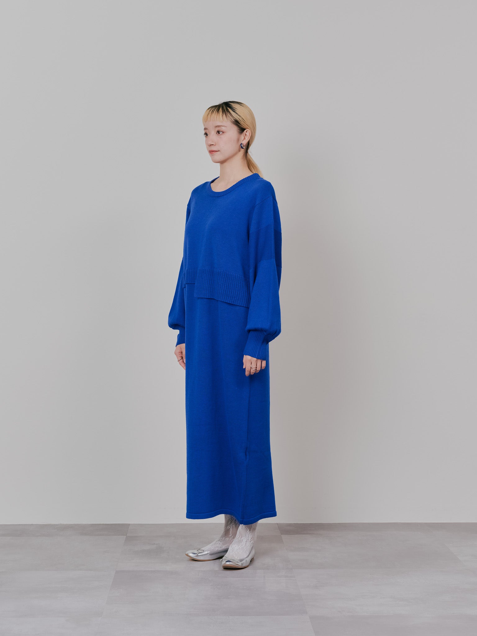 レイヤードライクニットワンピース [605542] royal