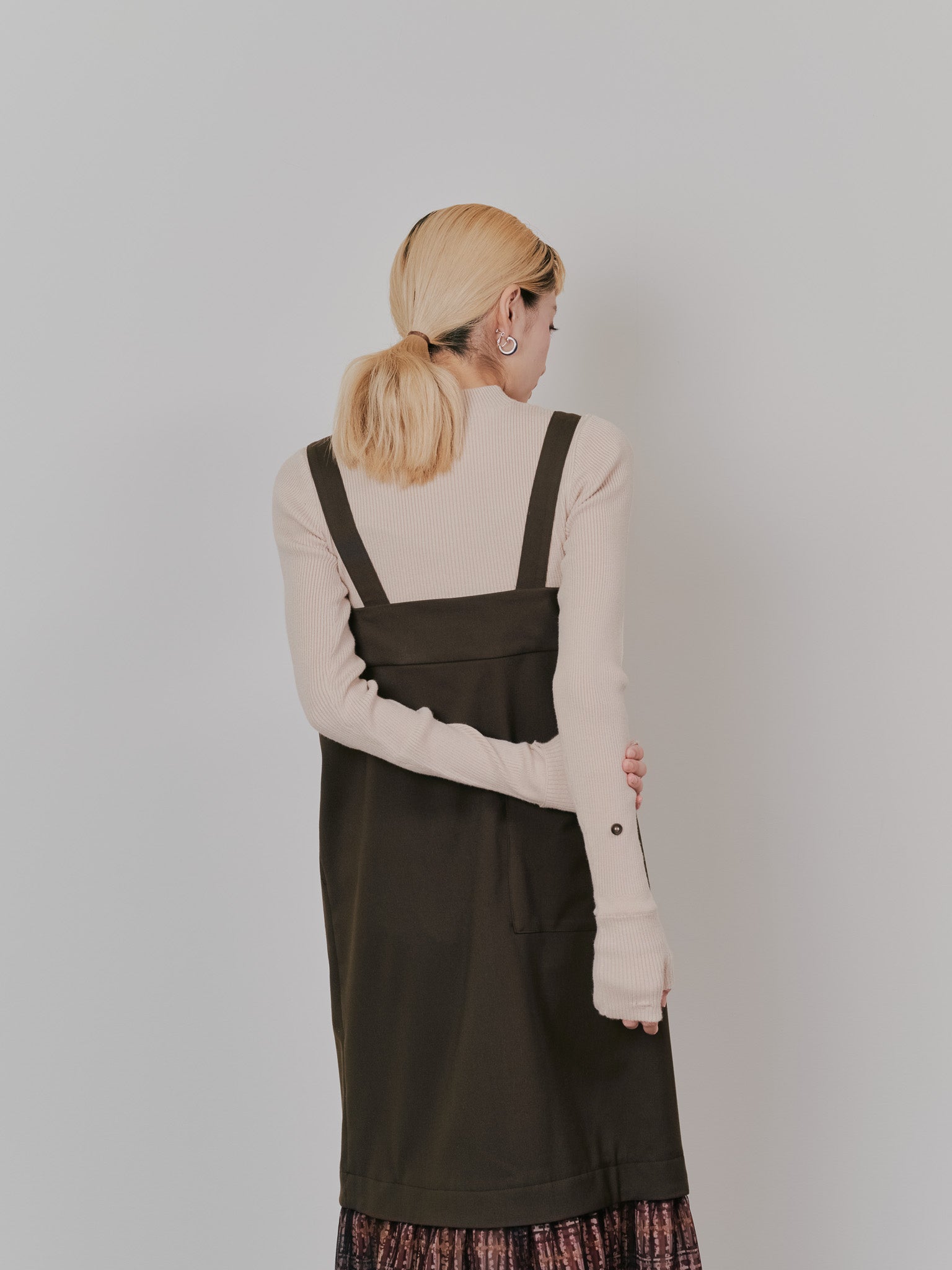 リブボトルネックニットトップス [601447] light beige