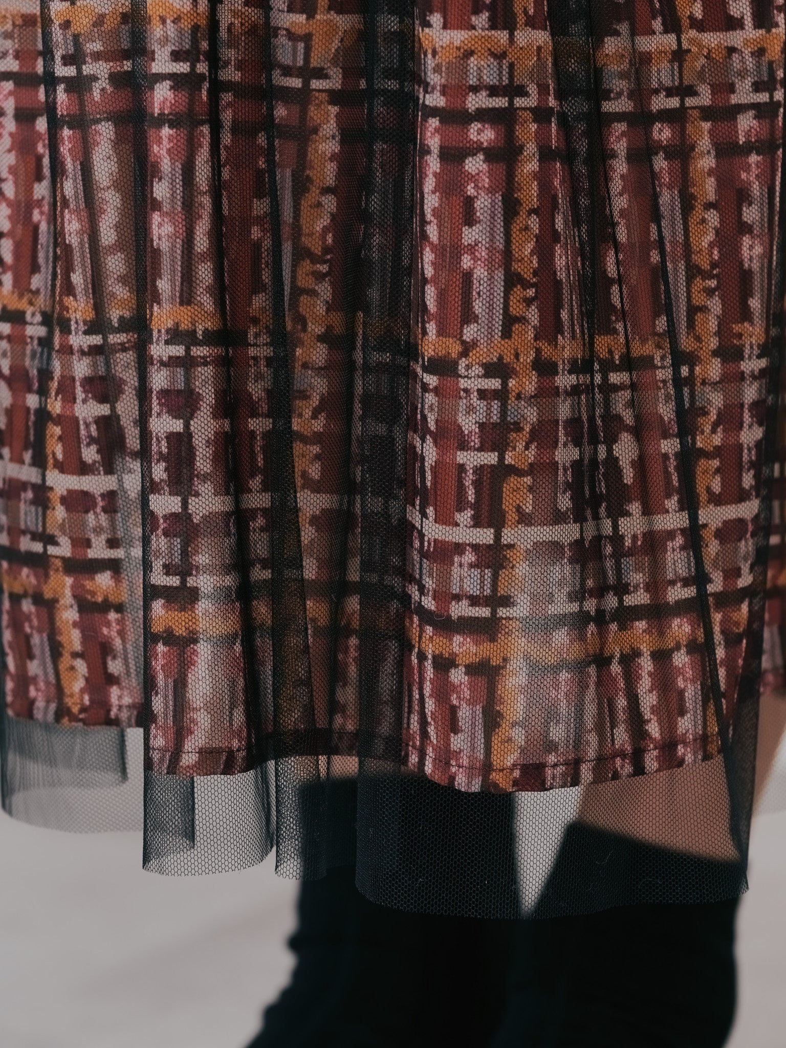 【-PRE SALE- 12/15 18:00まで!!】ヘムチェックサスペンダー付スカート [603341] brown