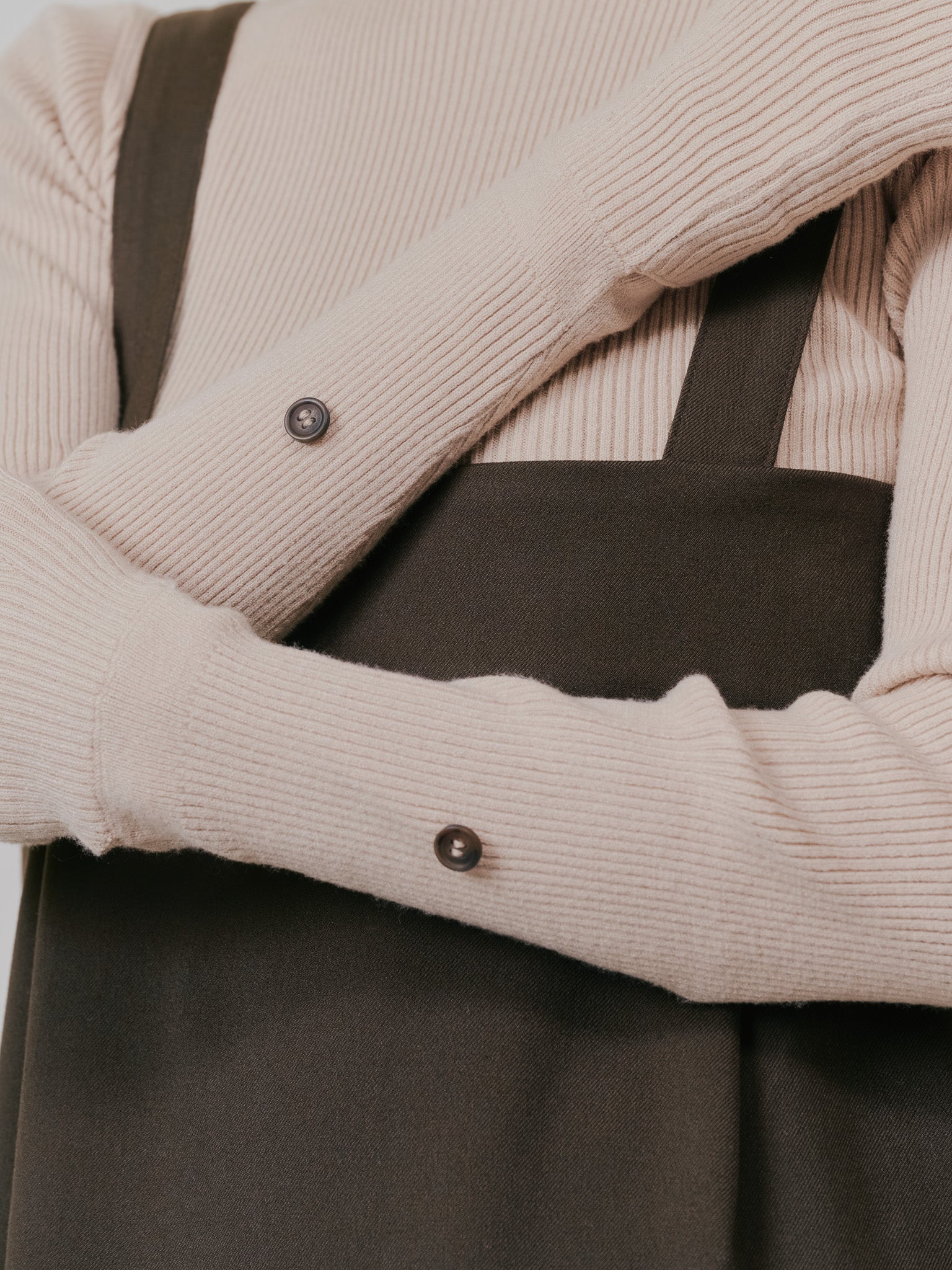 リブボトルネックニットトップス [601447] light beige