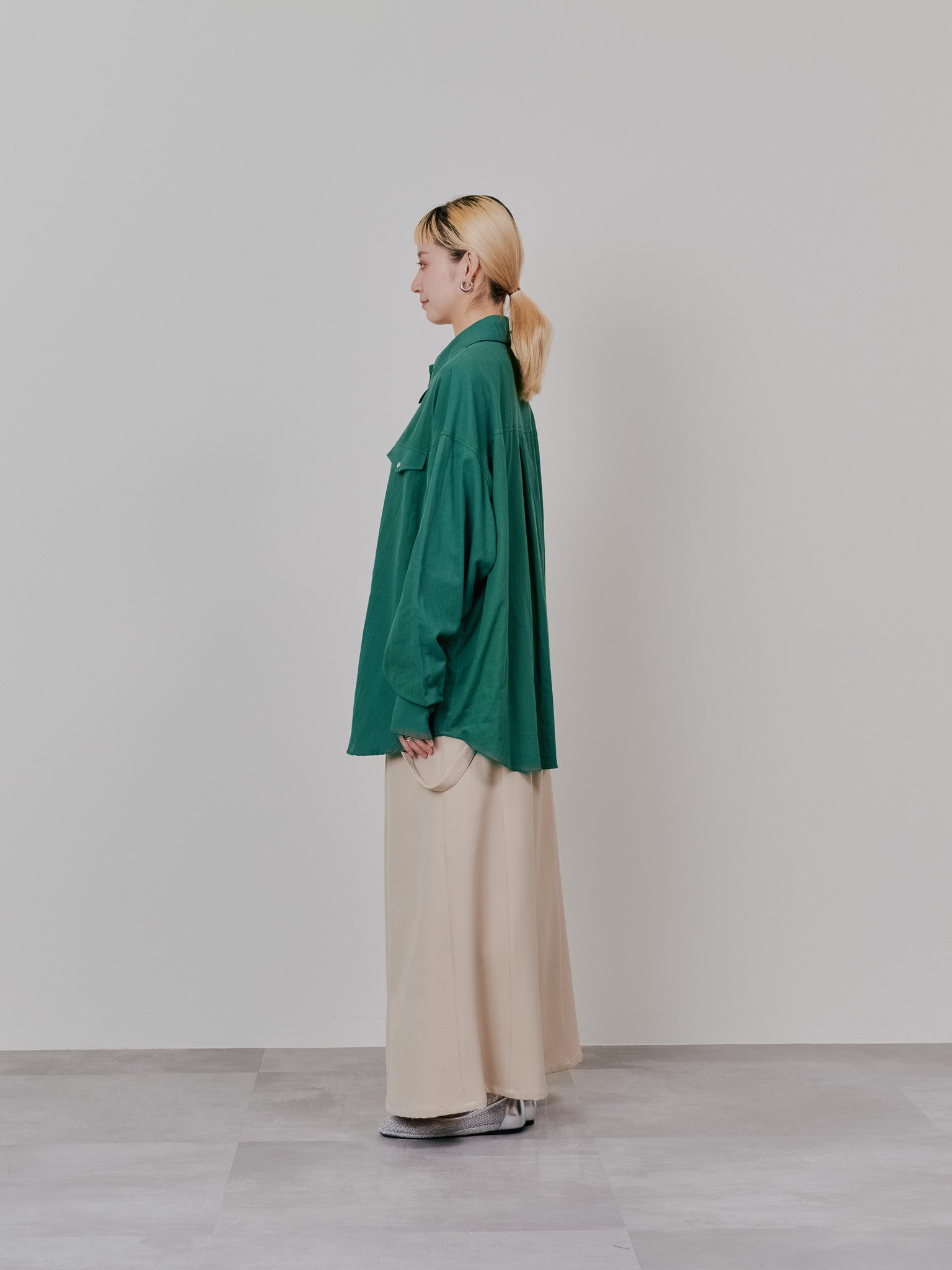 【-PRE SALE- 12/15 18:00まで!!】バタフライカラーウエスタンライクシャツ [601451] green