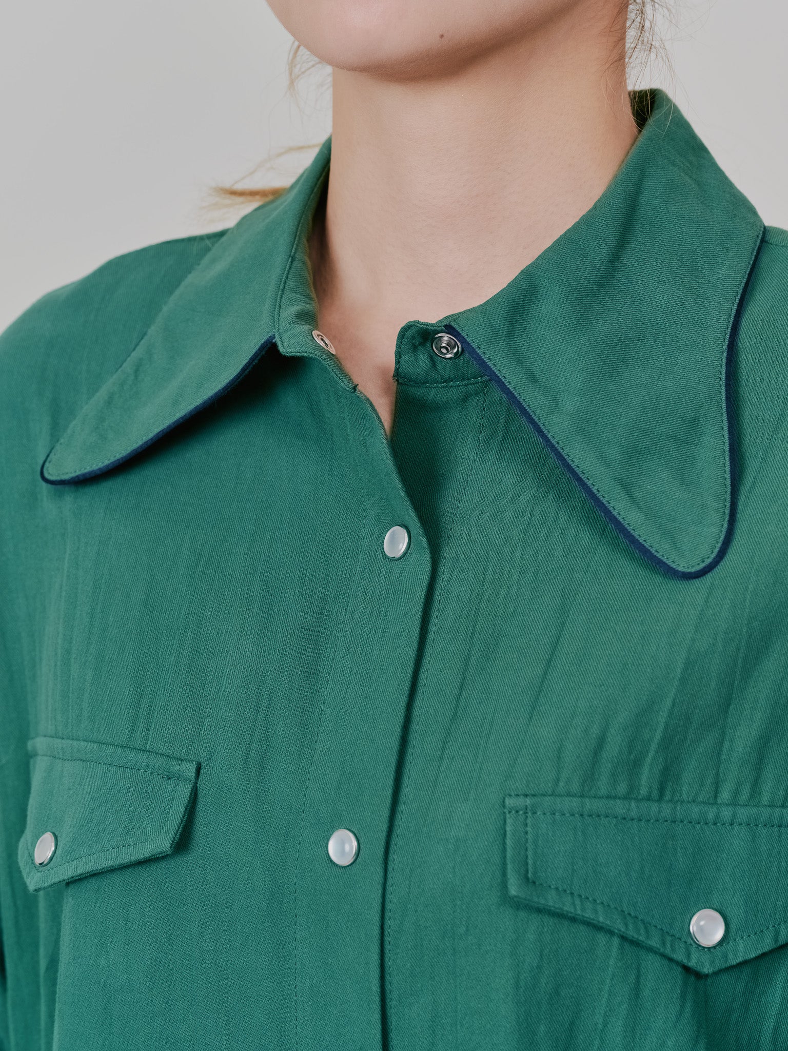 【-PRE SALE- 12/15 18:00まで!!】バタフライカラーウエスタンライクシャツ [601451] green