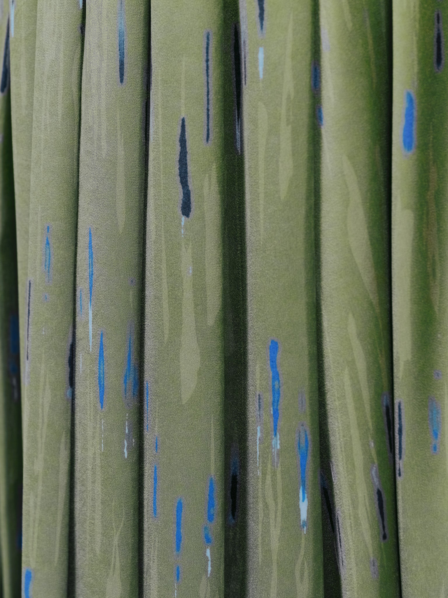 【SALE】アートラインプリントハーフプリーツスカート [605538] khaki