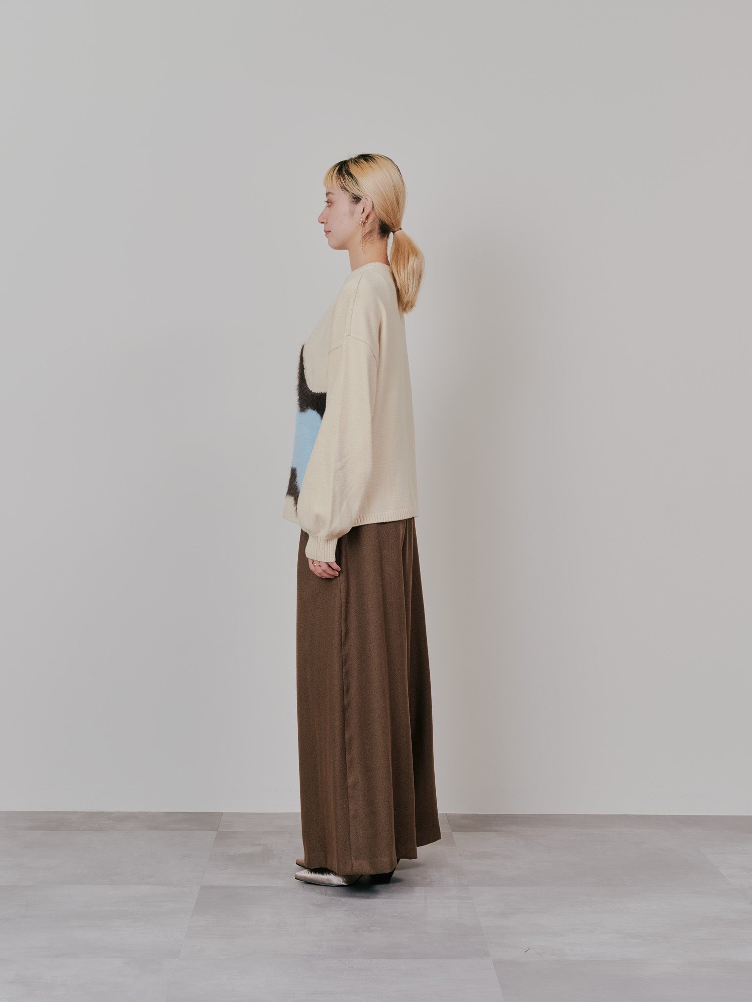 【SALE】フラワーモチーフニットトップス [601408] ecru