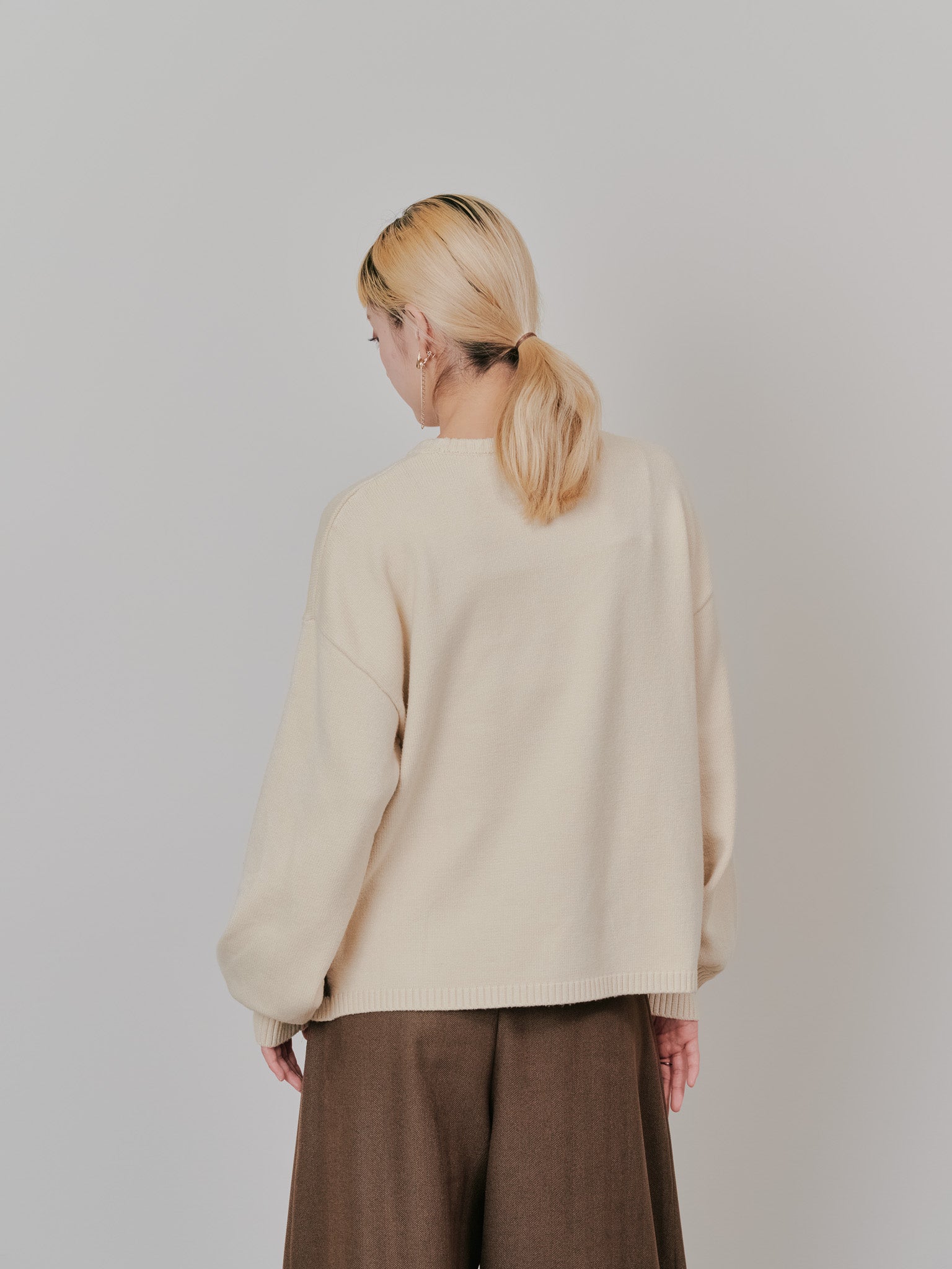 【SALE】フラワーモチーフニットトップス [601408] ecru